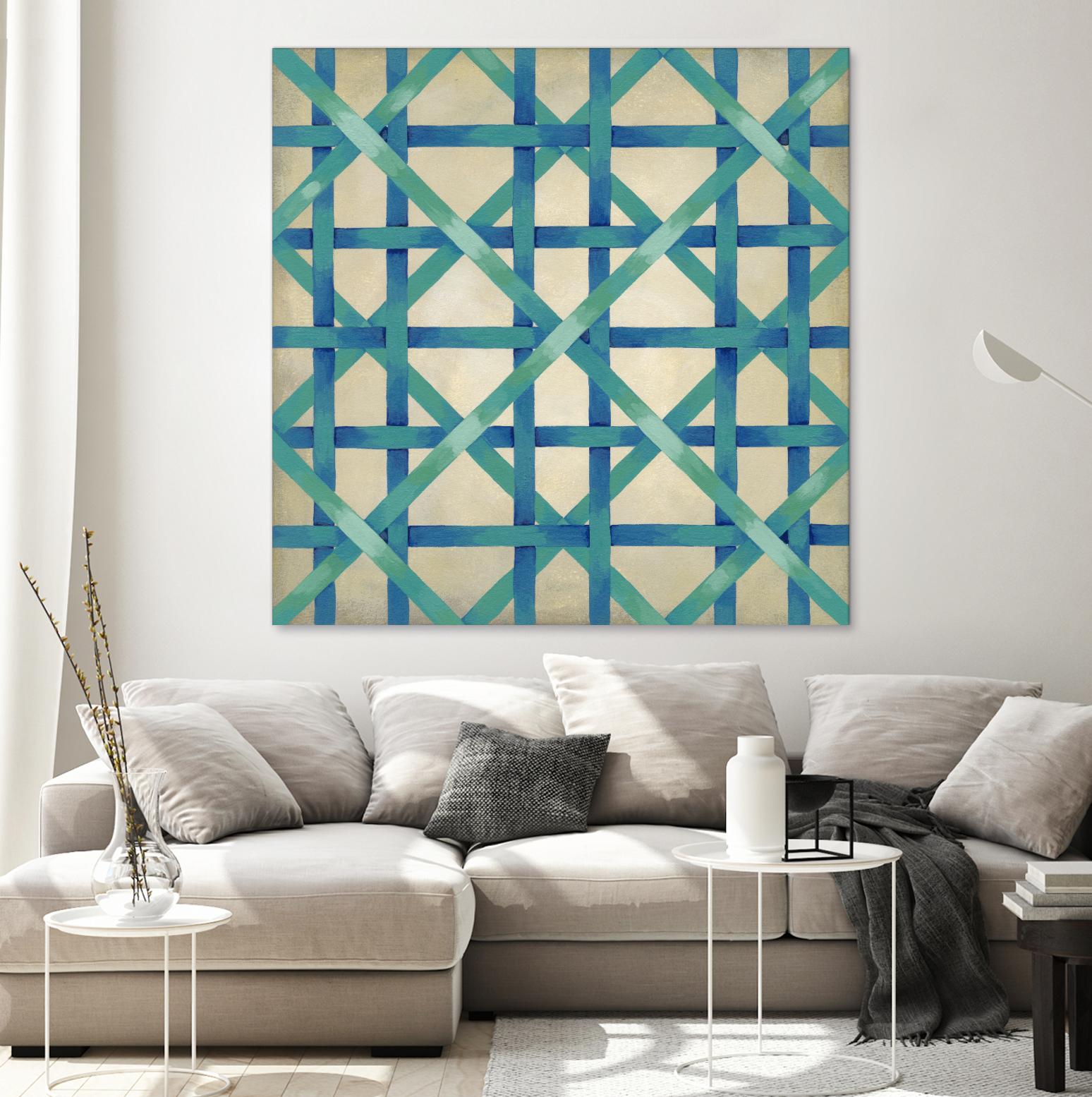 Woven Symmetry I by Chariklia Zarris on GIANT ART - blue patterns