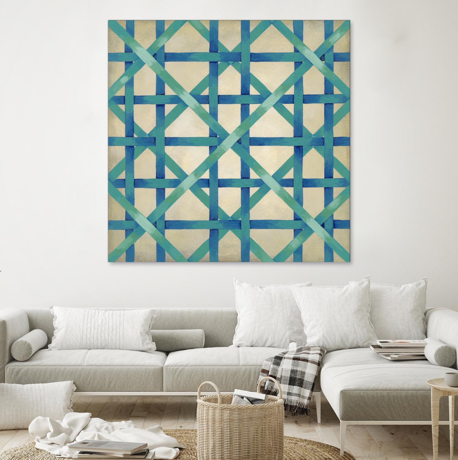 Woven Symmetry I by Chariklia Zarris on GIANT ART - blue patterns