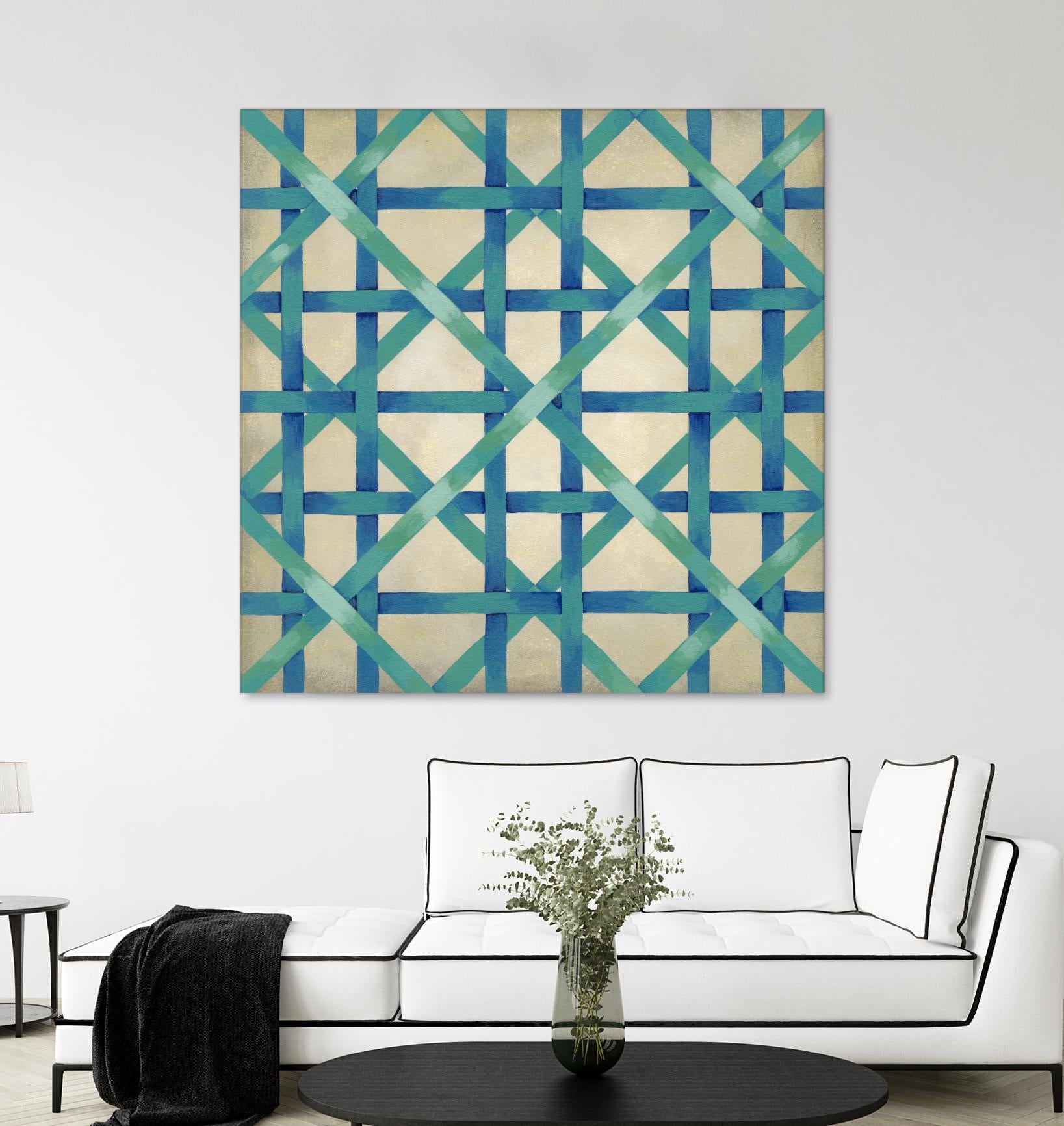 Woven Symmetry I by Chariklia Zarris on GIANT ART - blue patterns