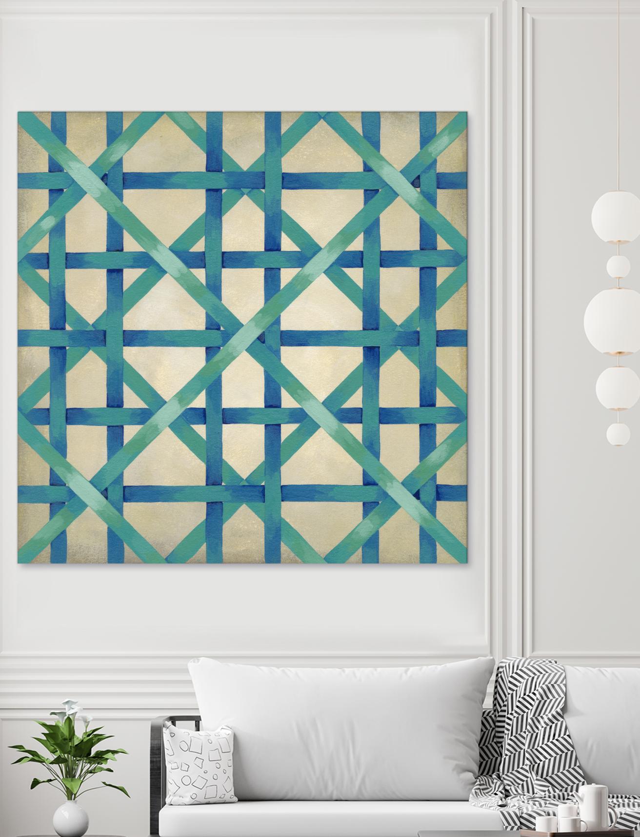 Woven Symmetry I by Chariklia Zarris on GIANT ART - blue patterns