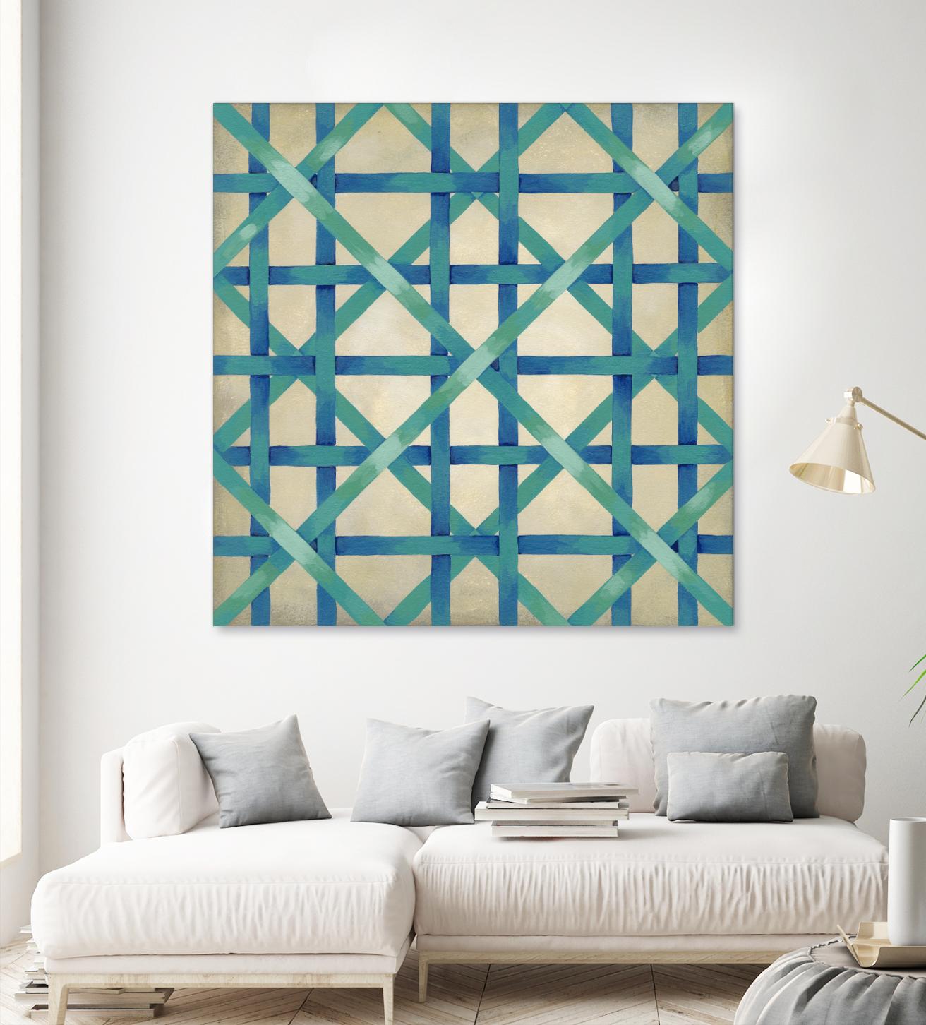 Woven Symmetry I by Chariklia Zarris on GIANT ART - blue patterns