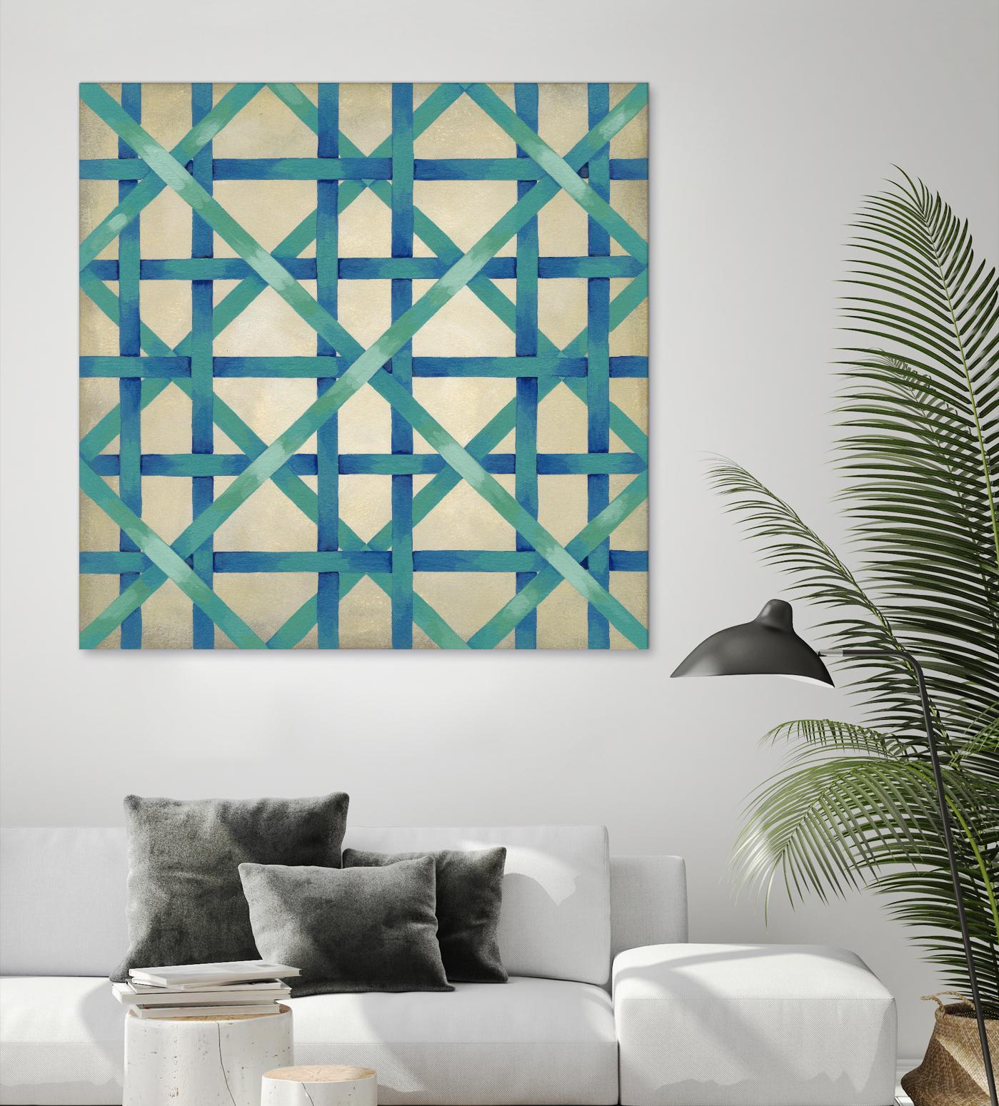 Woven Symmetry I by Chariklia Zarris on GIANT ART - blue patterns