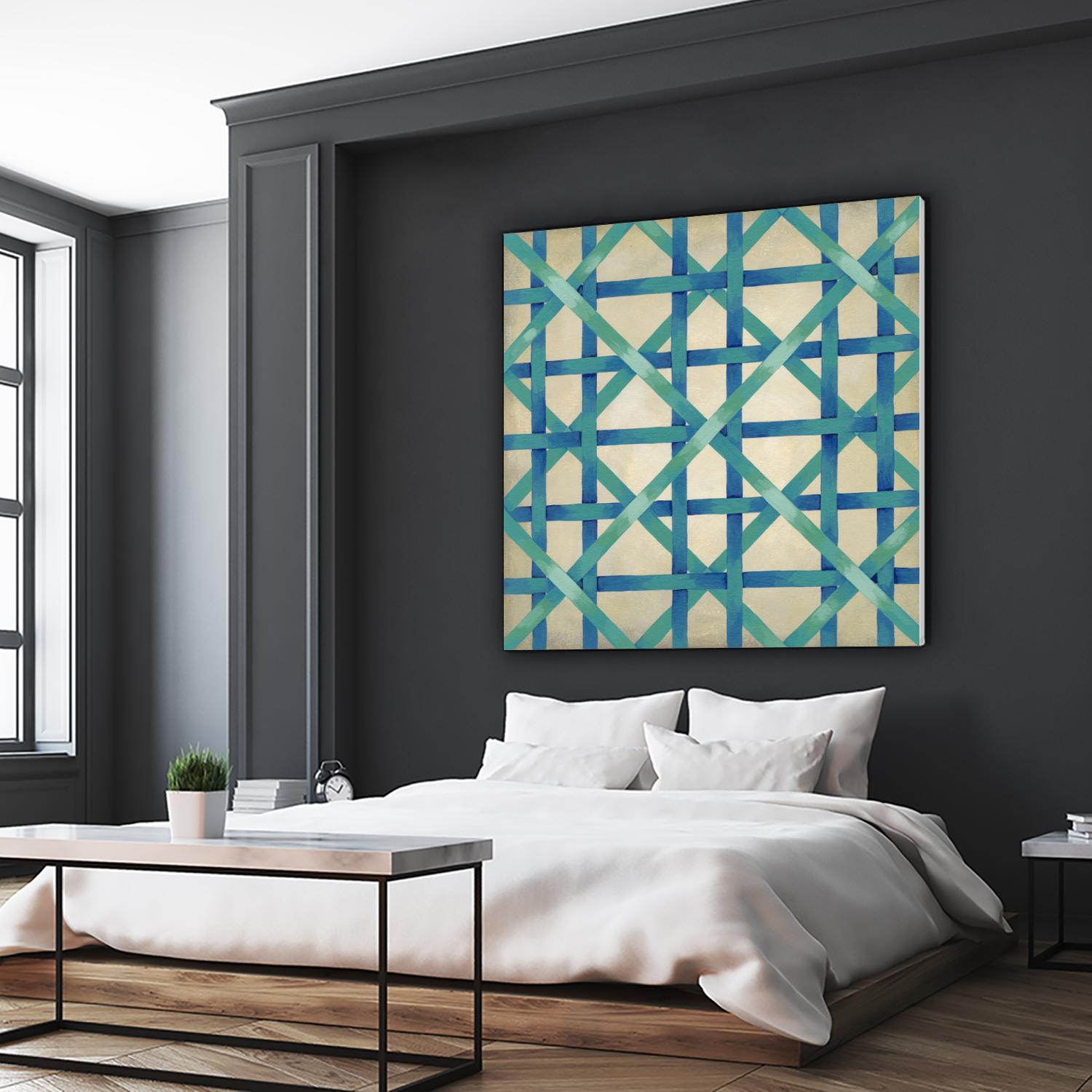 Woven Symmetry I by Chariklia Zarris on GIANT ART - blue patterns