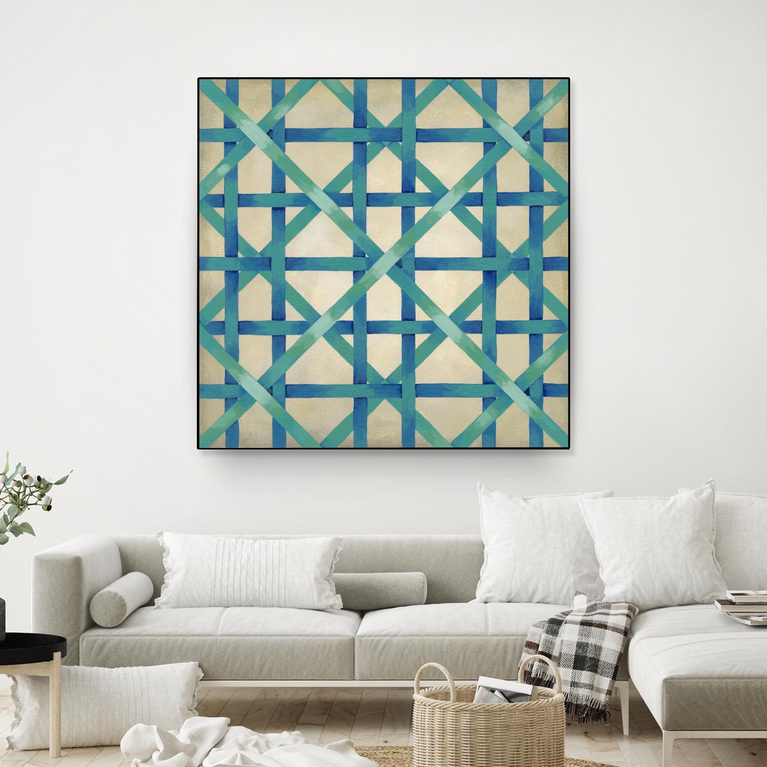 Woven Symmetry I by Chariklia Zarris on GIANT ART - blue patterns
