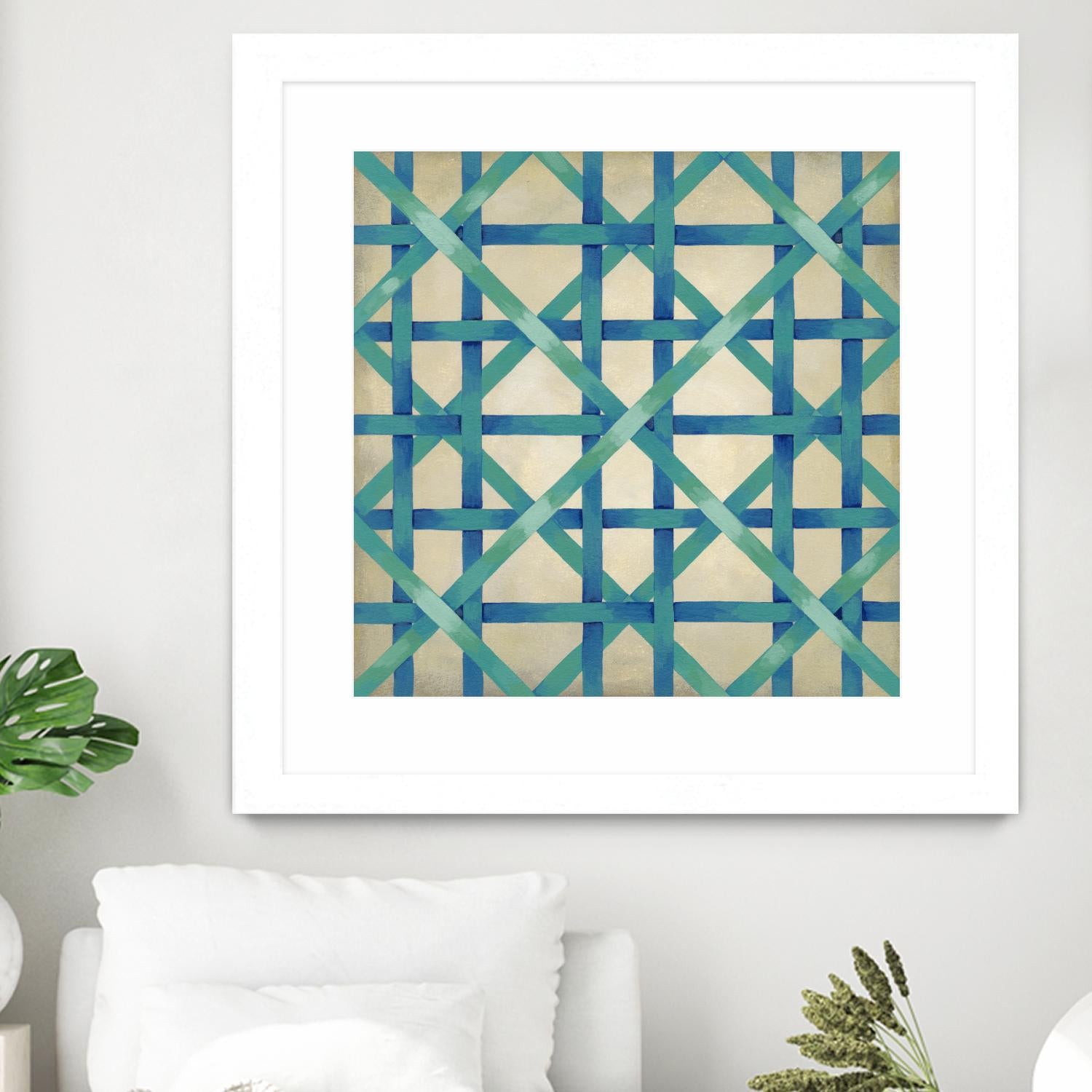Woven Symmetry I by Chariklia Zarris on GIANT ART - blue patterns