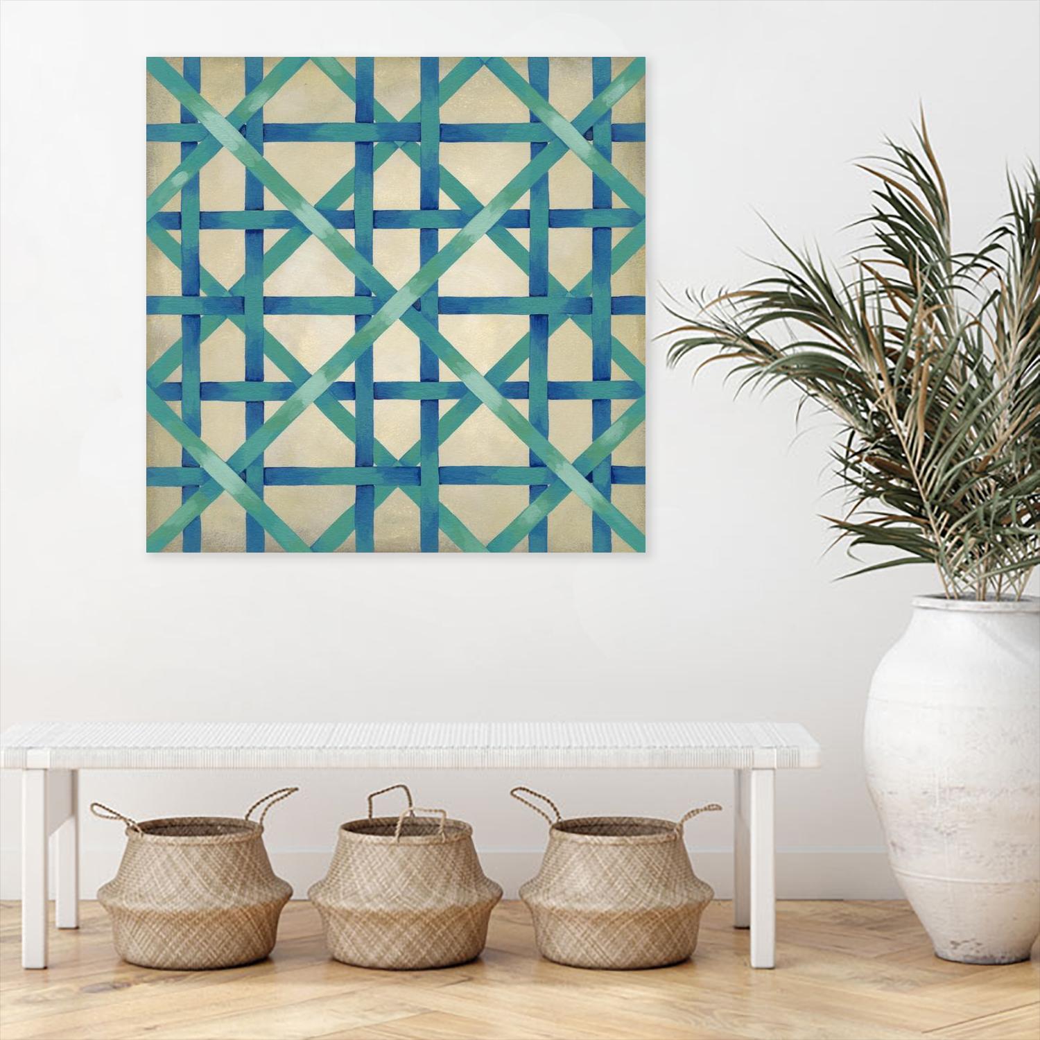 Woven Symmetry I by Chariklia Zarris on GIANT ART - blue patterns
