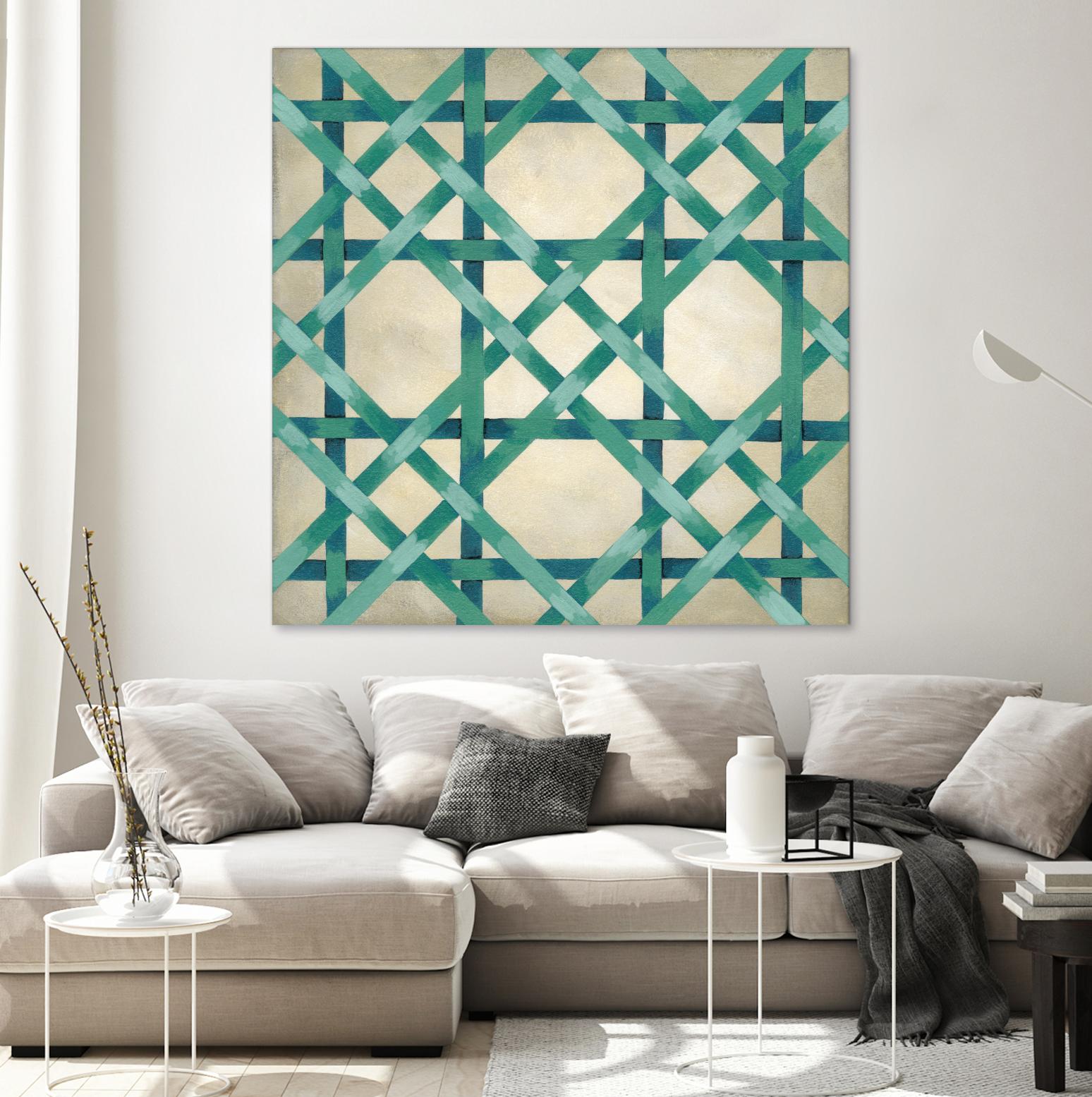 Woven Symmetry VI by Chariklia Zarris on GIANT ART - green patterns