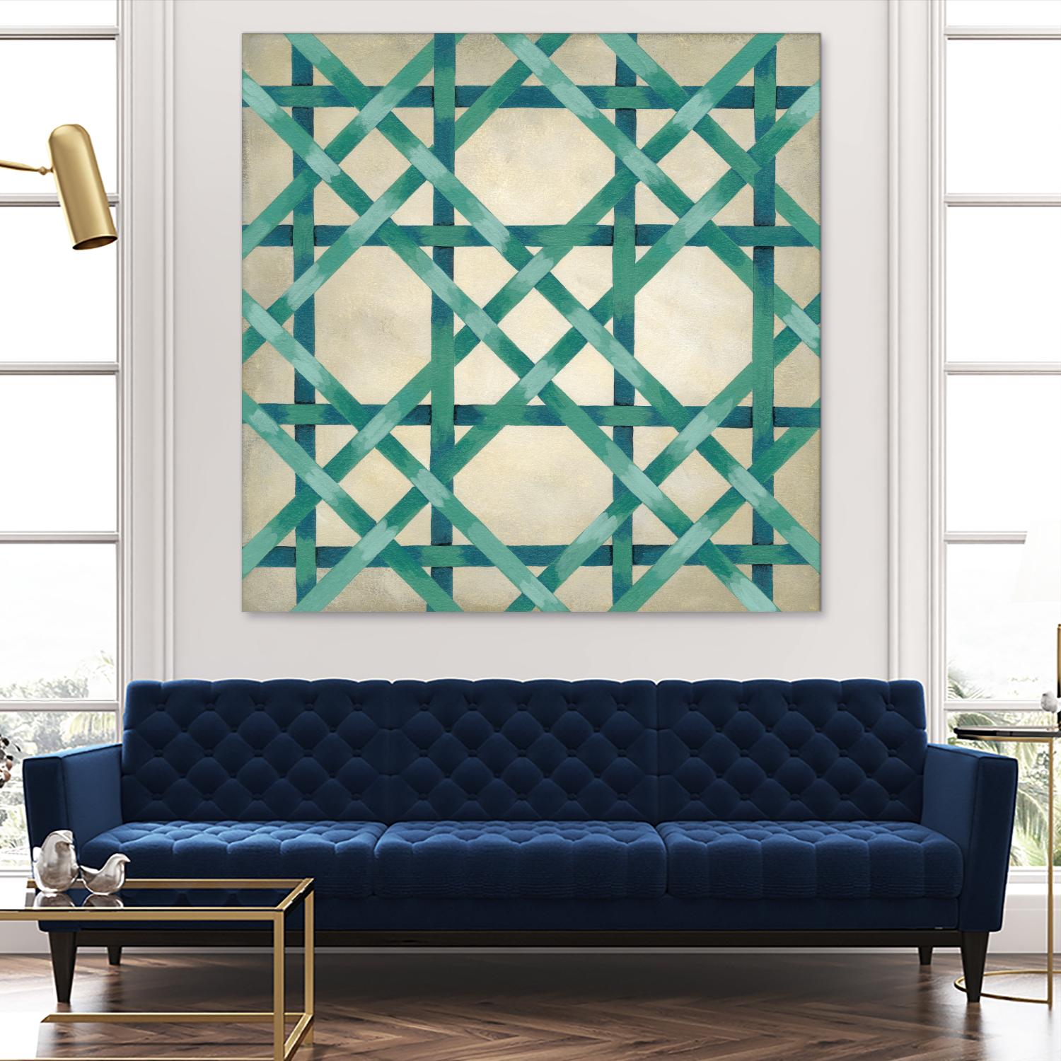 Woven Symmetry VI by Chariklia Zarris on GIANT ART - green patterns