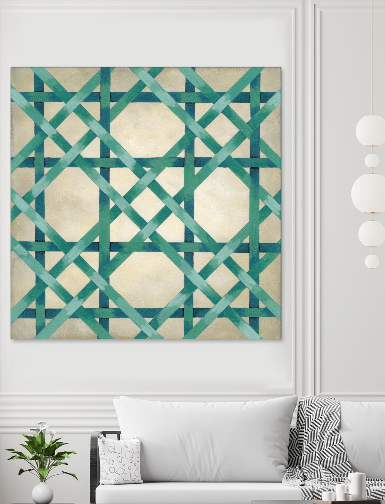 Woven Symmetry VI by Chariklia Zarris on GIANT ART - green patterns