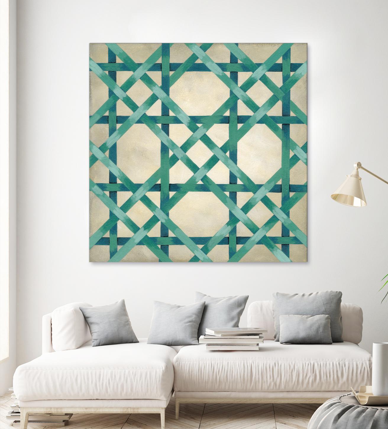 Woven Symmetry VI by Chariklia Zarris on GIANT ART - green patterns