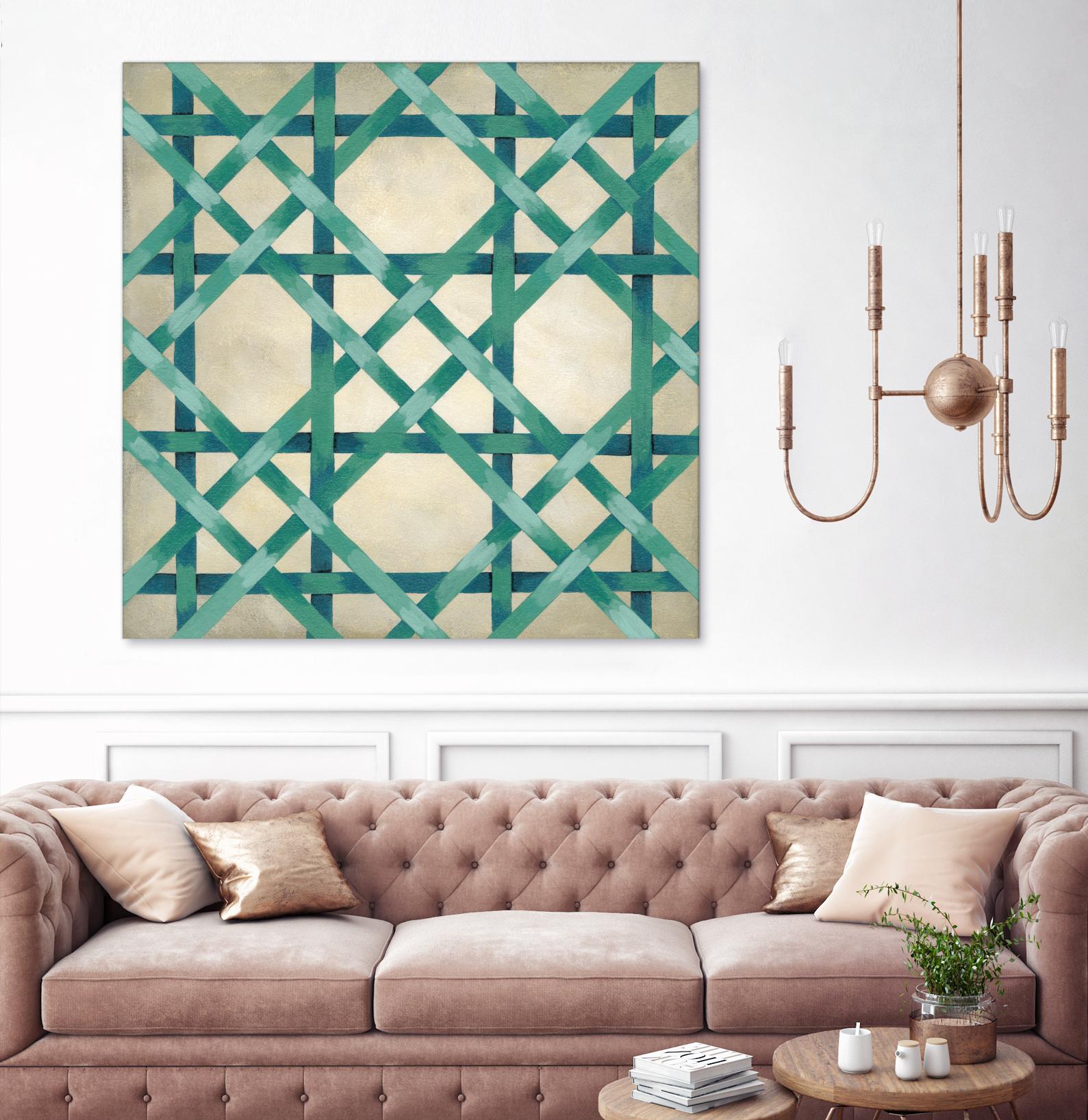 Woven Symmetry VI by Chariklia Zarris on GIANT ART - green patterns