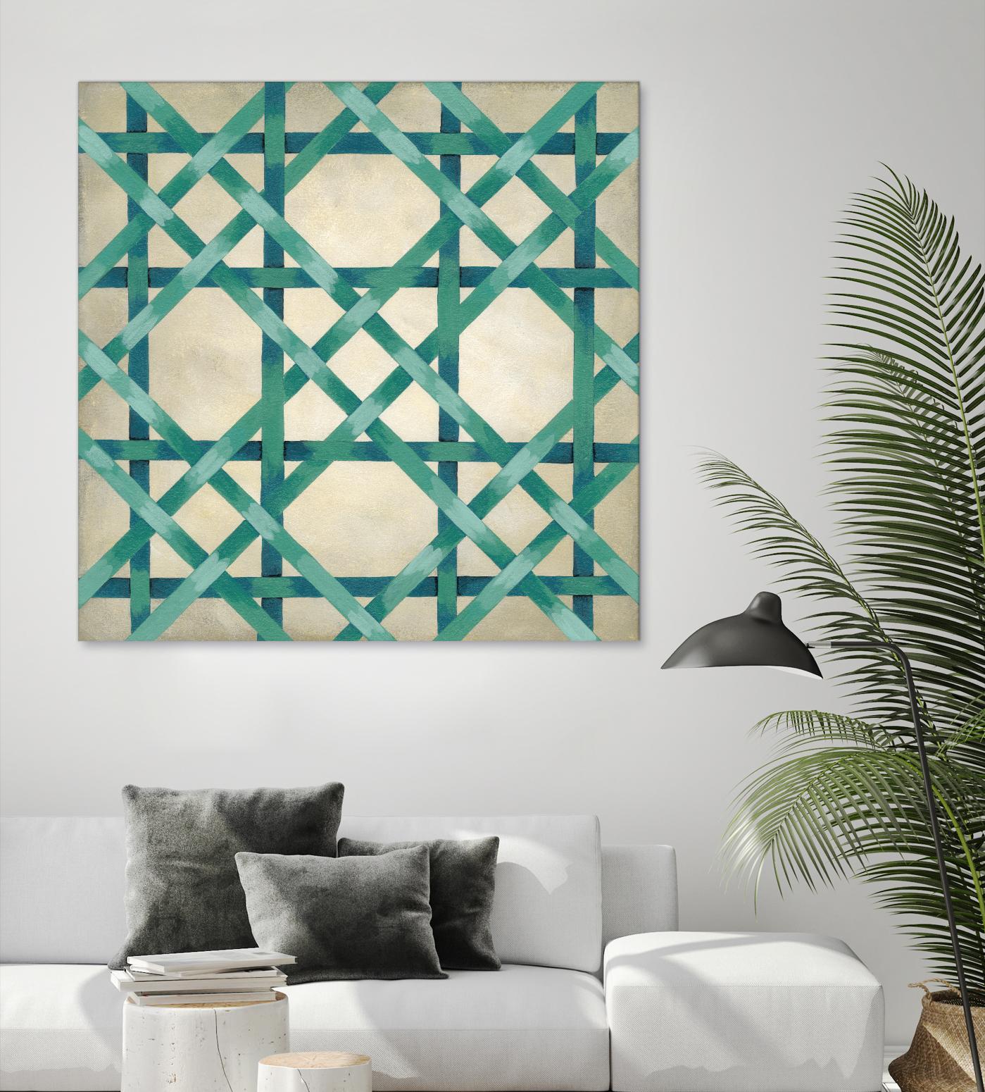Woven Symmetry VI by Chariklia Zarris on GIANT ART - green patterns