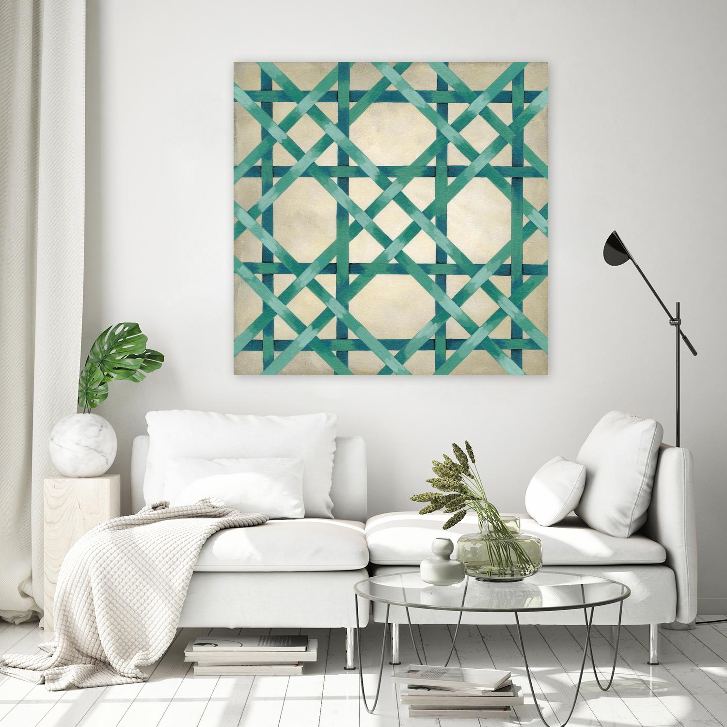 Woven Symmetry VI by Chariklia Zarris on GIANT ART - green patterns