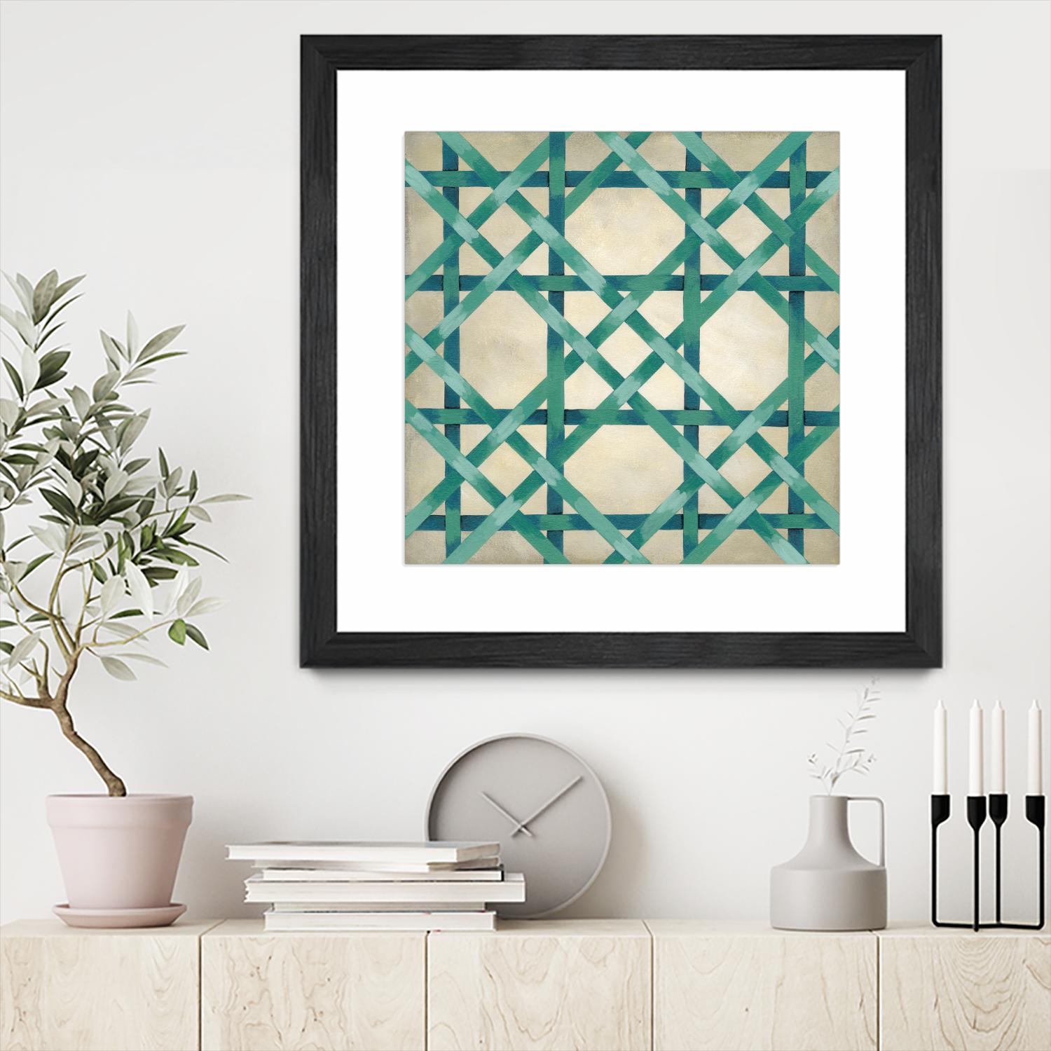 Woven Symmetry VI by Chariklia Zarris on GIANT ART - green patterns