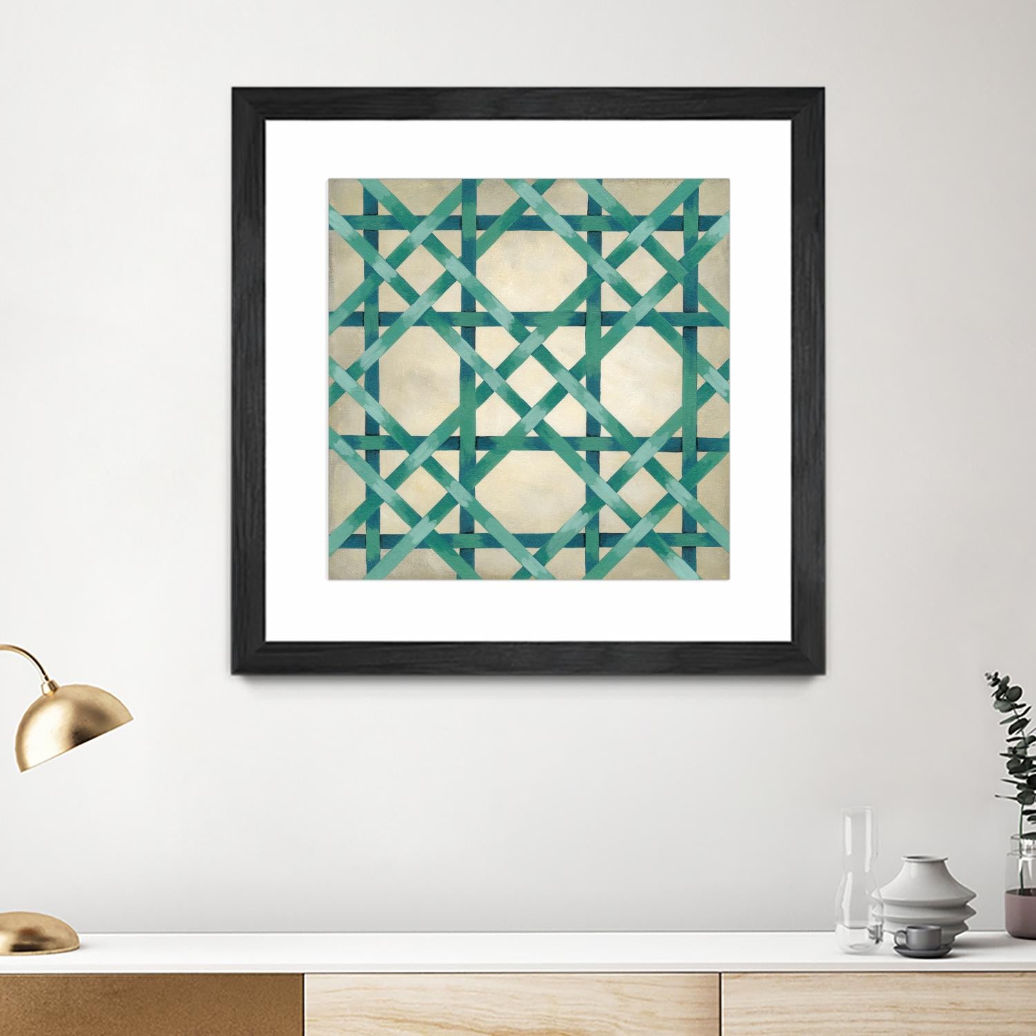 Woven Symmetry VI by Chariklia Zarris on GIANT ART - green patterns