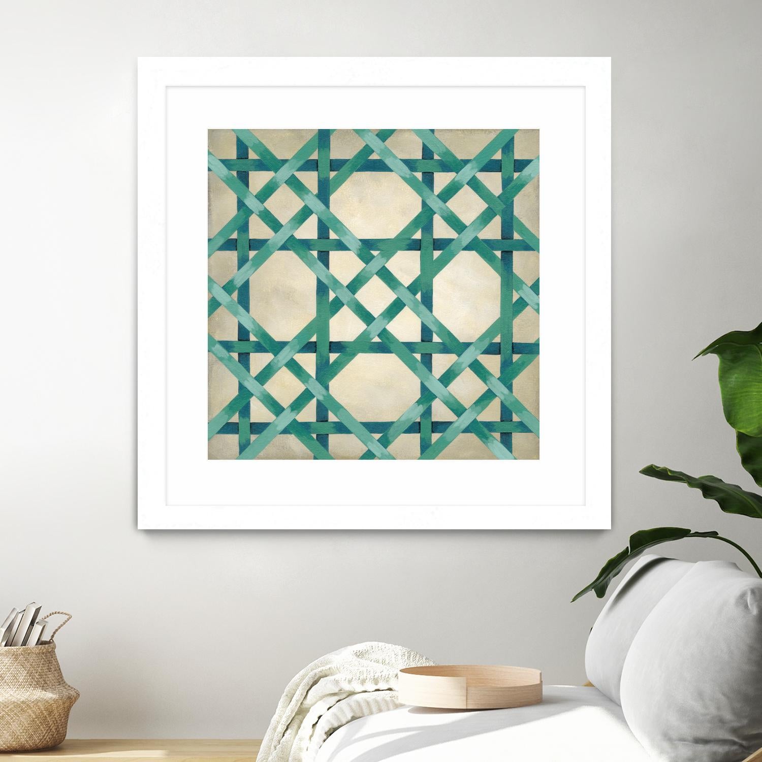Woven Symmetry VI by Chariklia Zarris on GIANT ART - green patterns