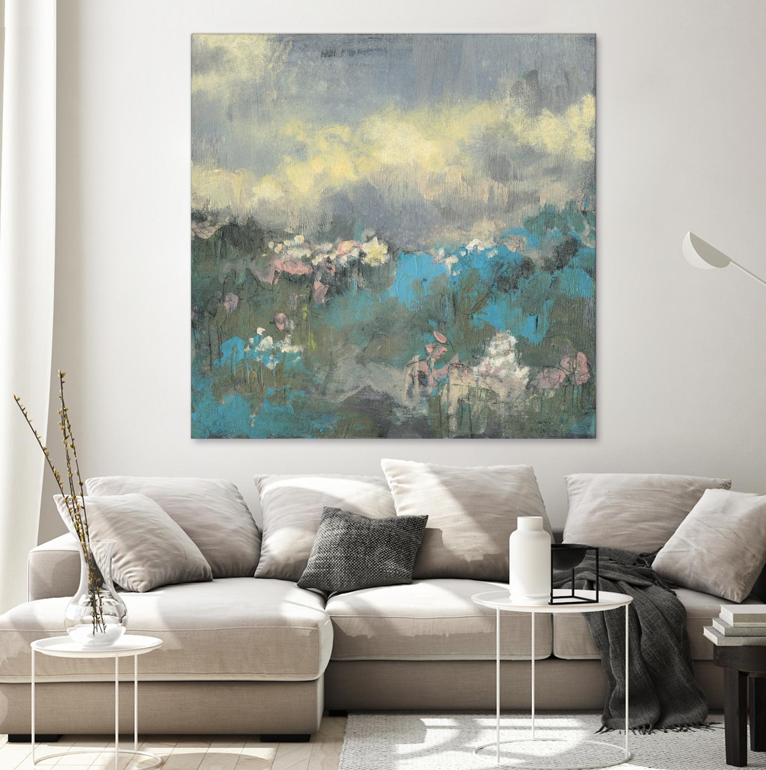 Painterly Field I by Jennifer Goldberger on GIANT ART - blue abstract