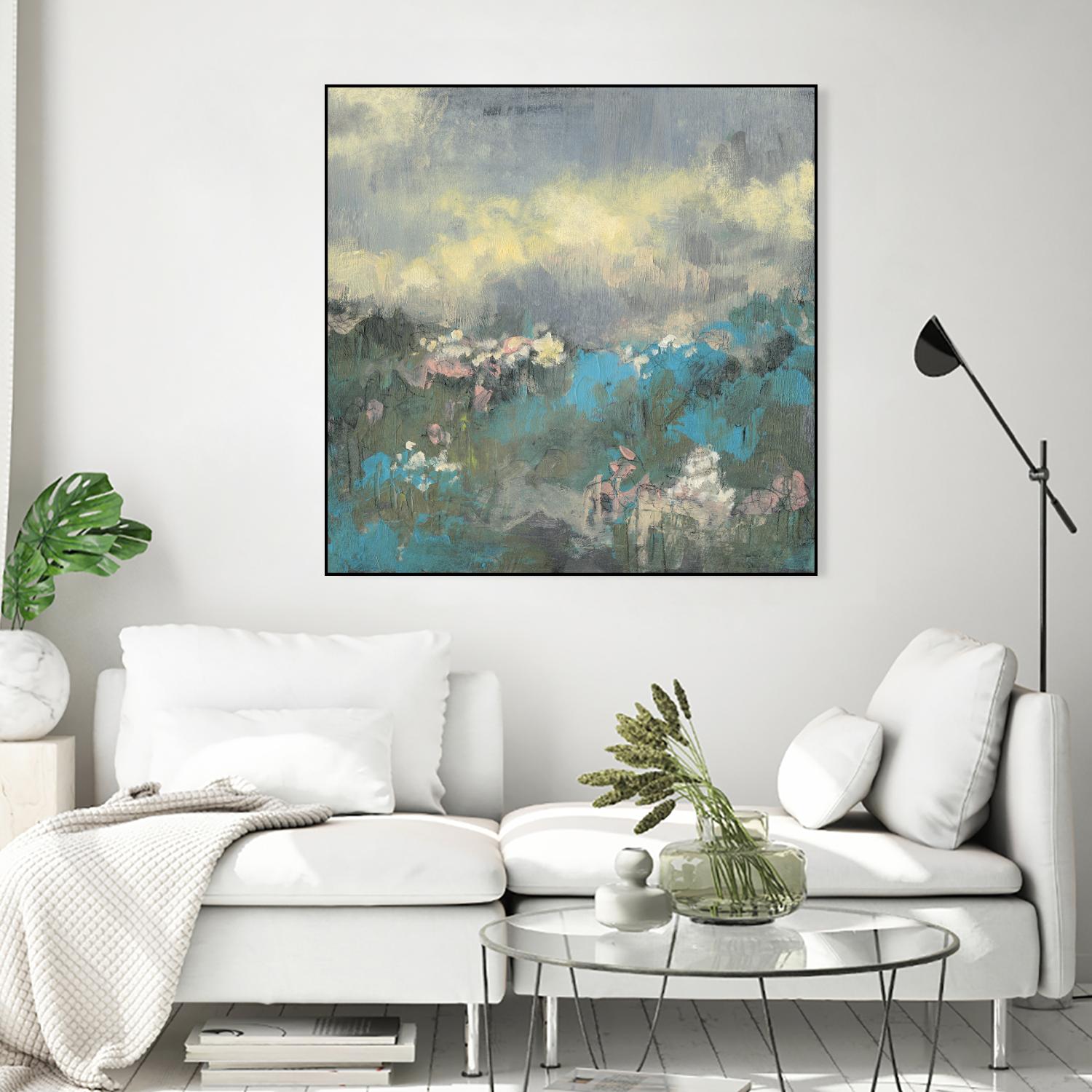 Painterly Field I by Jennifer Goldberger on GIANT ART - blue abstract