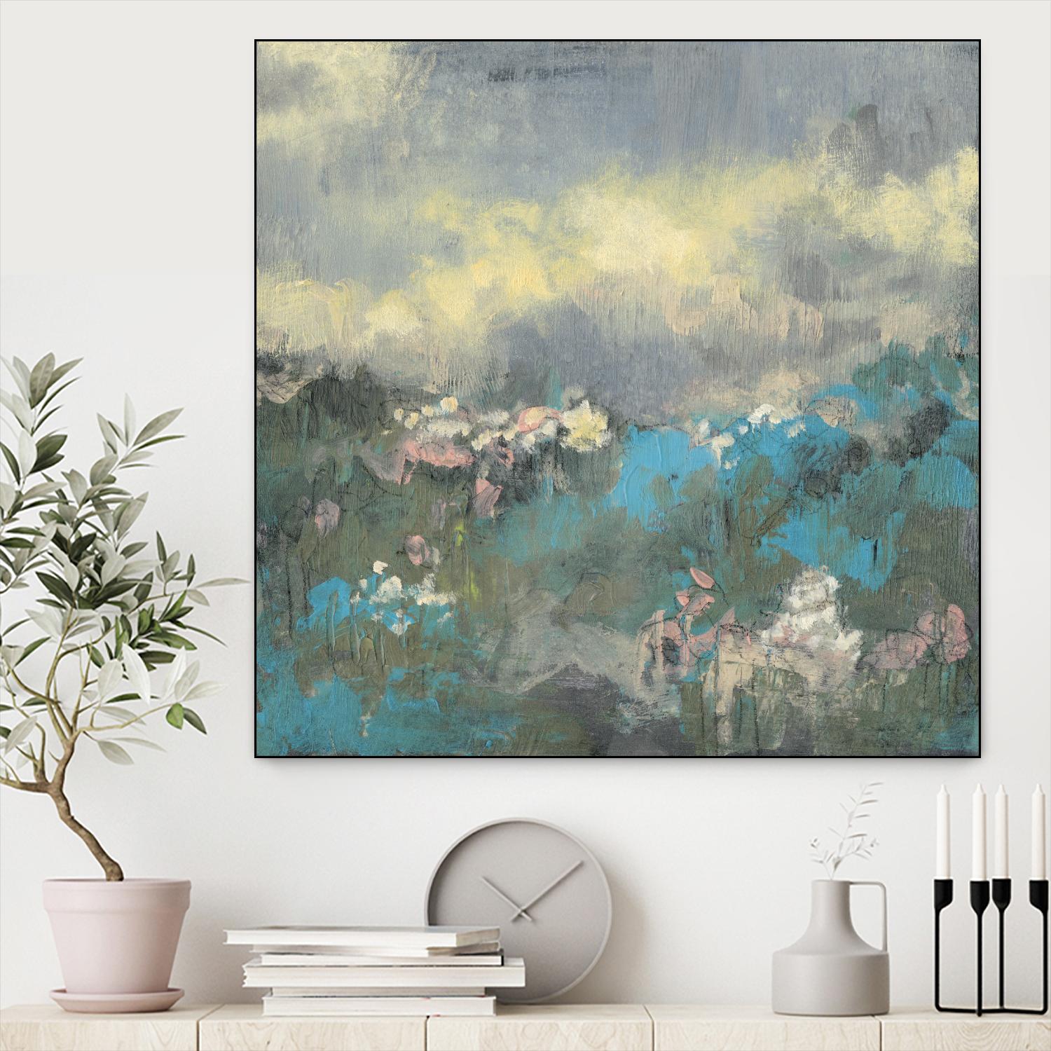 Painterly Field I by Jennifer Goldberger on GIANT ART - blue abstract