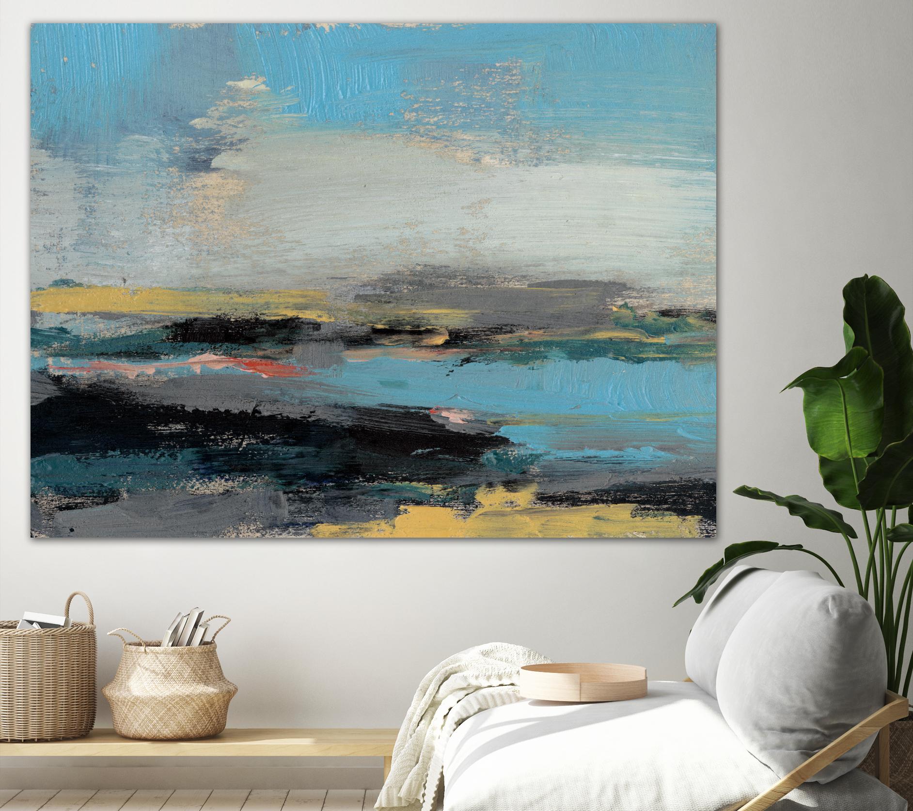 Bold Horizon II by Jennifer Goldberger on GIANT ART - blue abstract