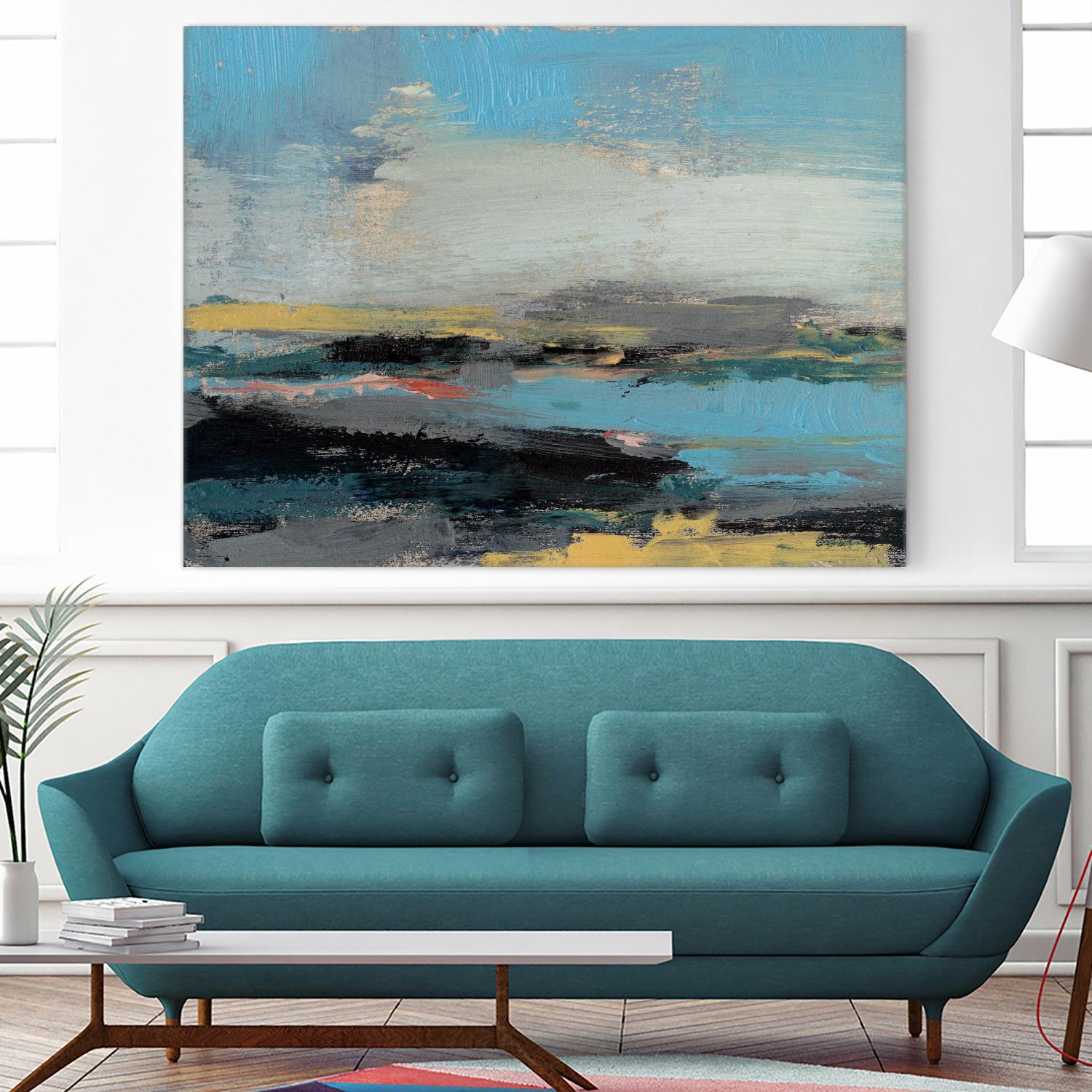 Bold Horizon II by Jennifer Goldberger on GIANT ART - blue abstract