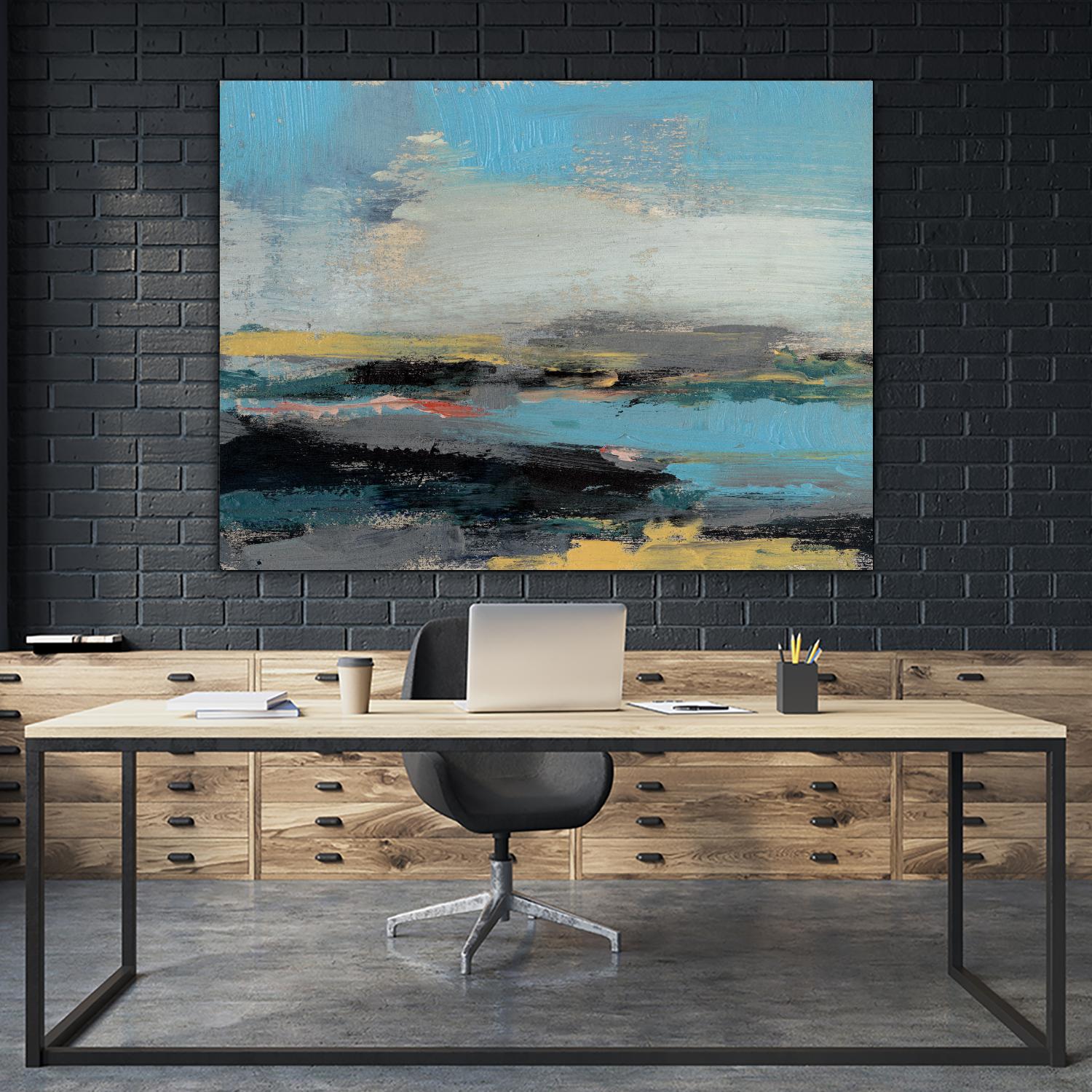 Bold Horizon II by Jennifer Goldberger on GIANT ART - blue abstract