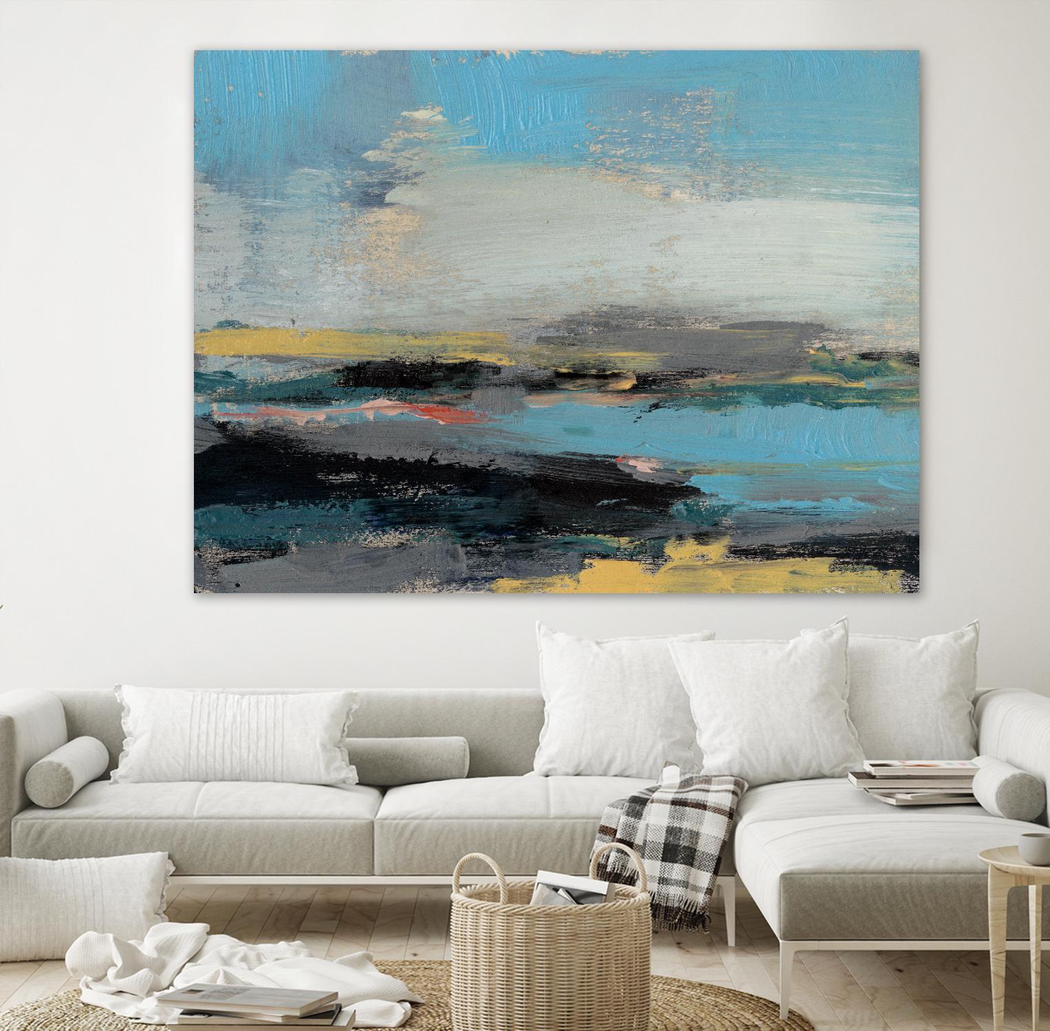 Bold Horizon II by Jennifer Goldberger on GIANT ART - blue abstract