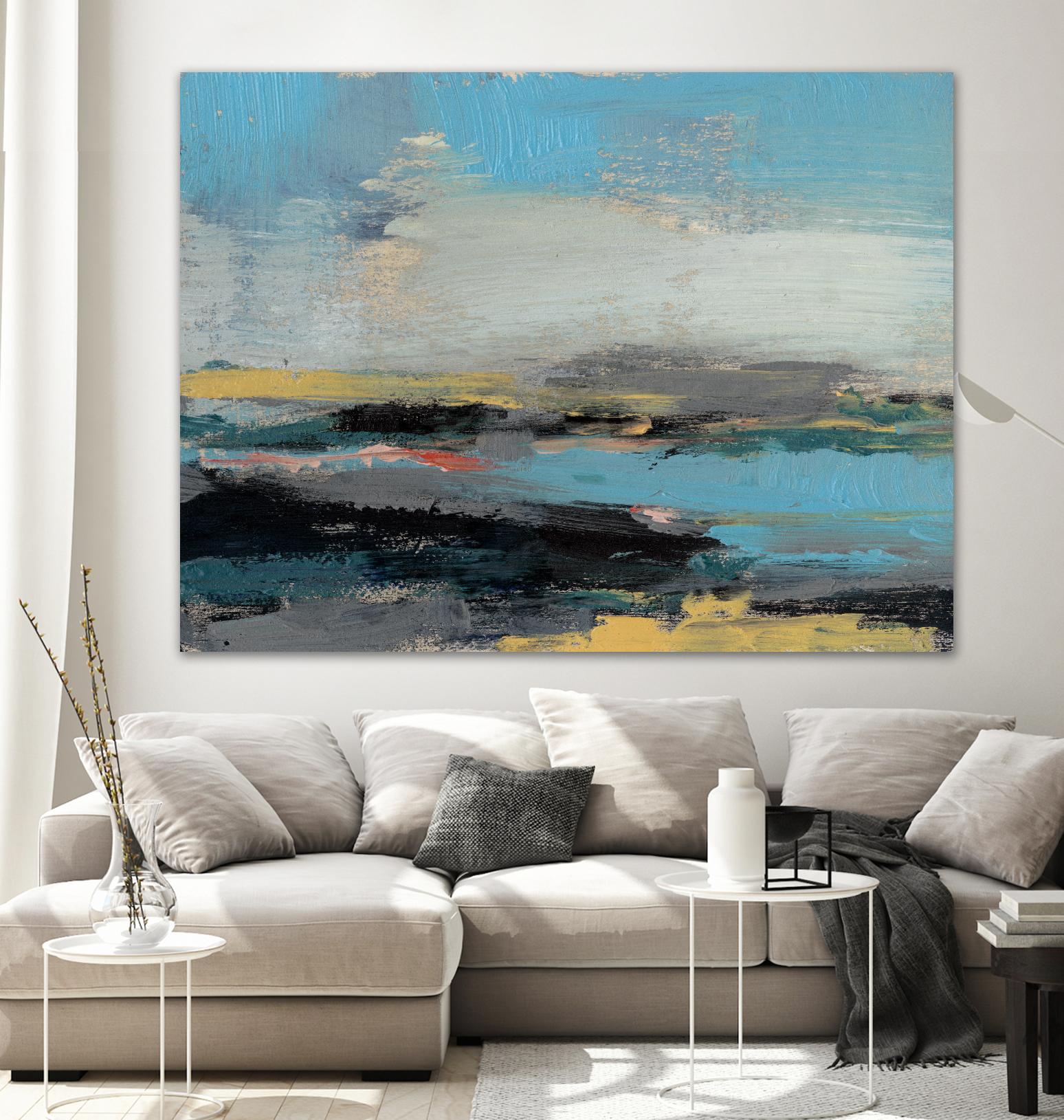Bold Horizon II by Jennifer Goldberger on GIANT ART - blue abstract