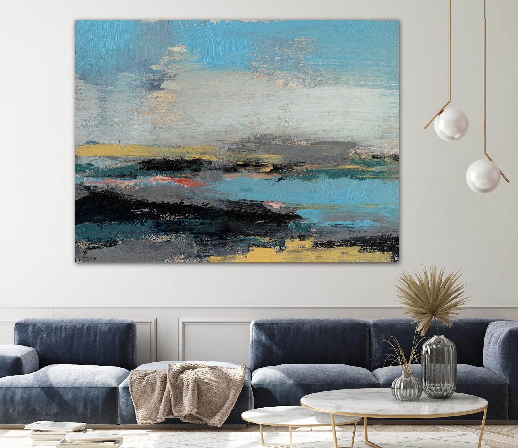 Bold Horizon II by Jennifer Goldberger on GIANT ART - blue abstract