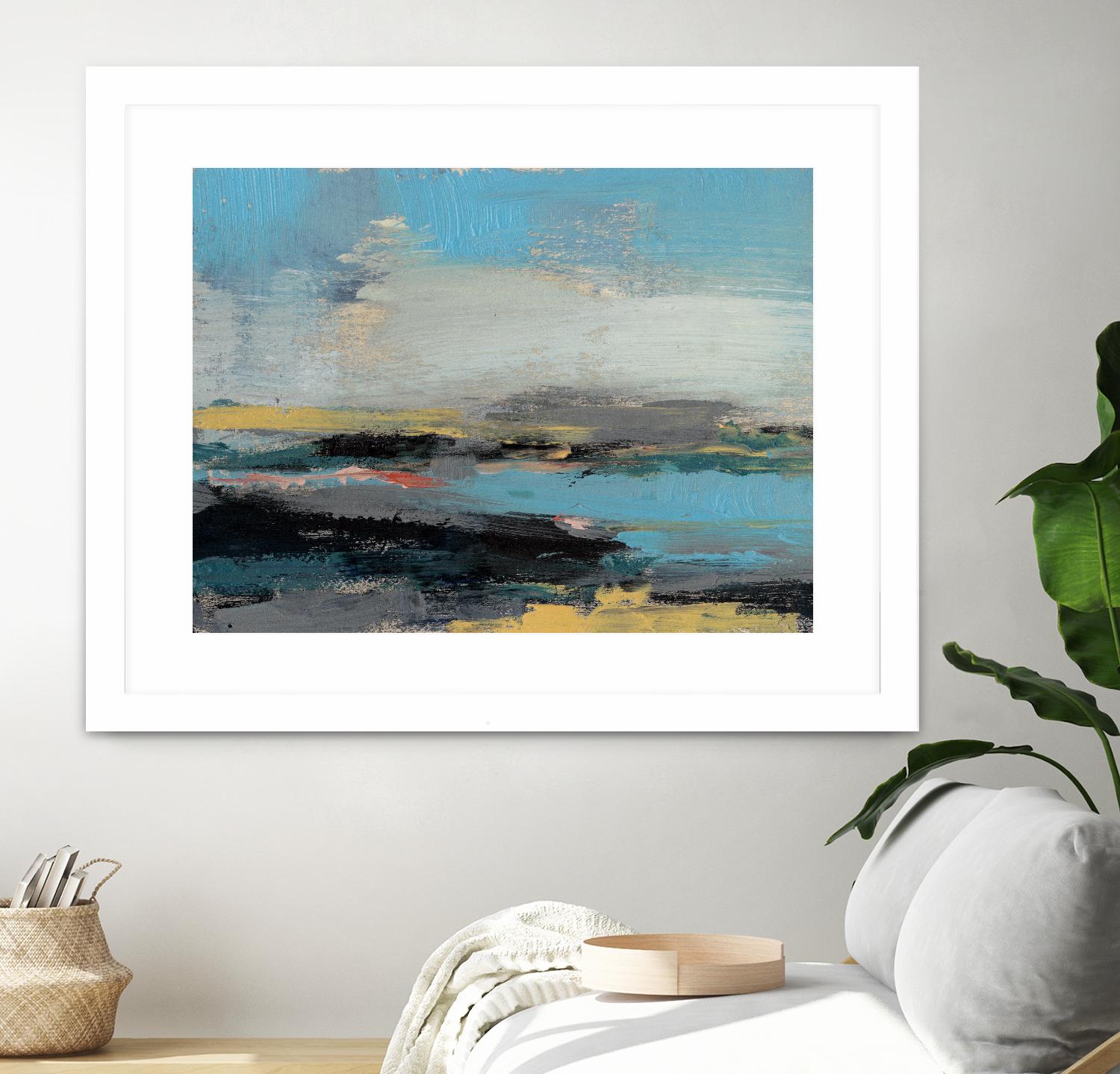 Bold Horizon II by Jennifer Goldberger on GIANT ART - blue abstract