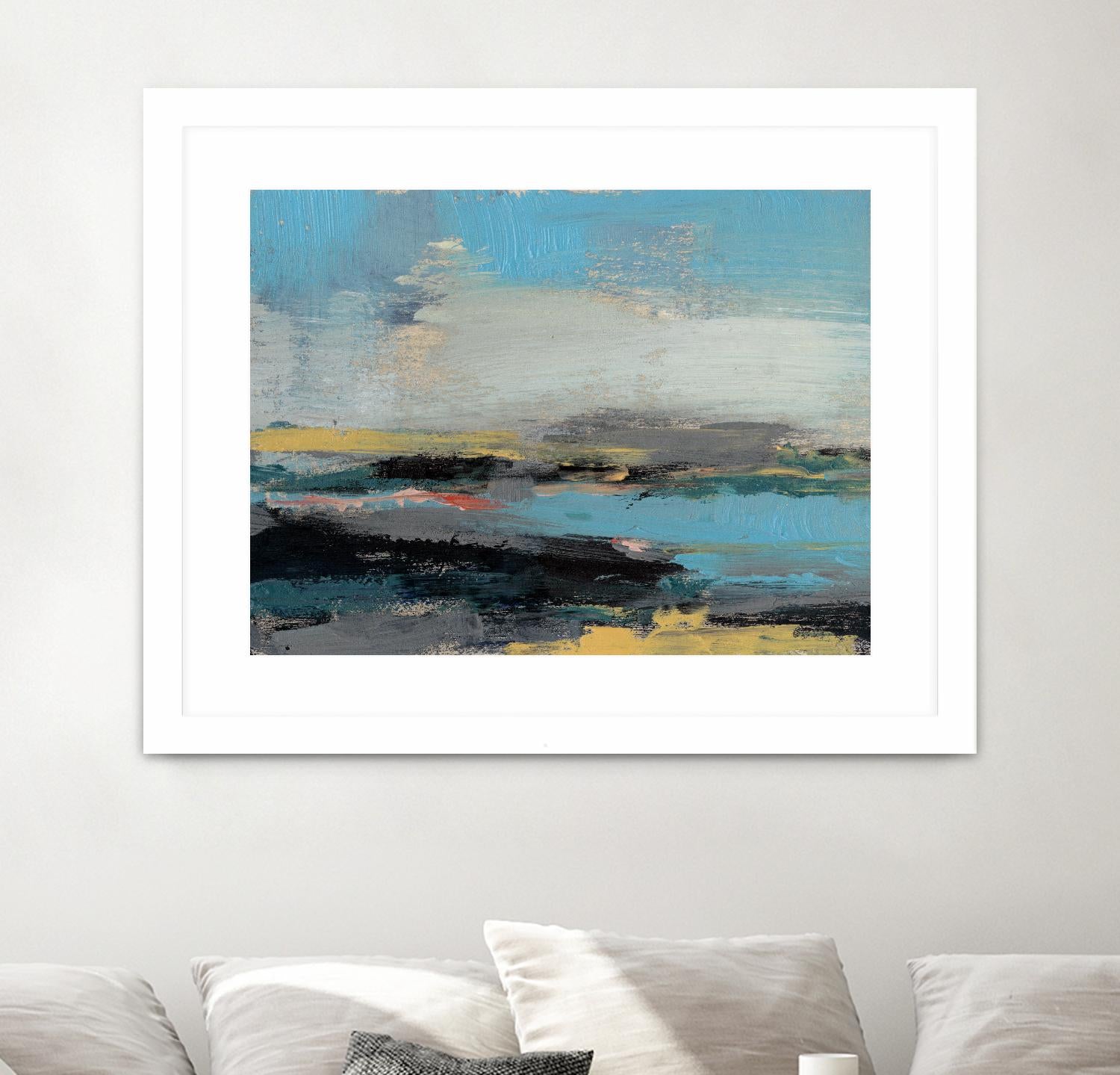 Bold Horizon II by Jennifer Goldberger on GIANT ART - blue abstract