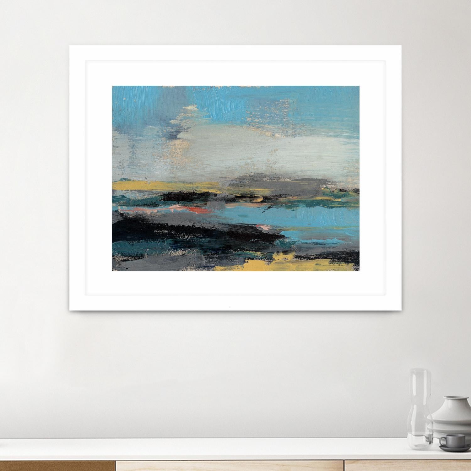 Bold Horizon II by Jennifer Goldberger on GIANT ART - blue abstract