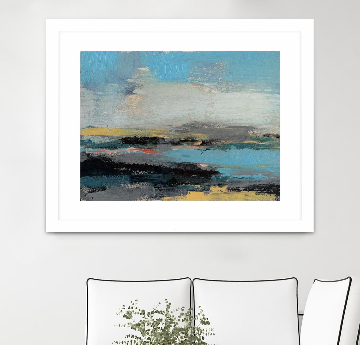 Bold Horizon II by Jennifer Goldberger on GIANT ART - blue abstract