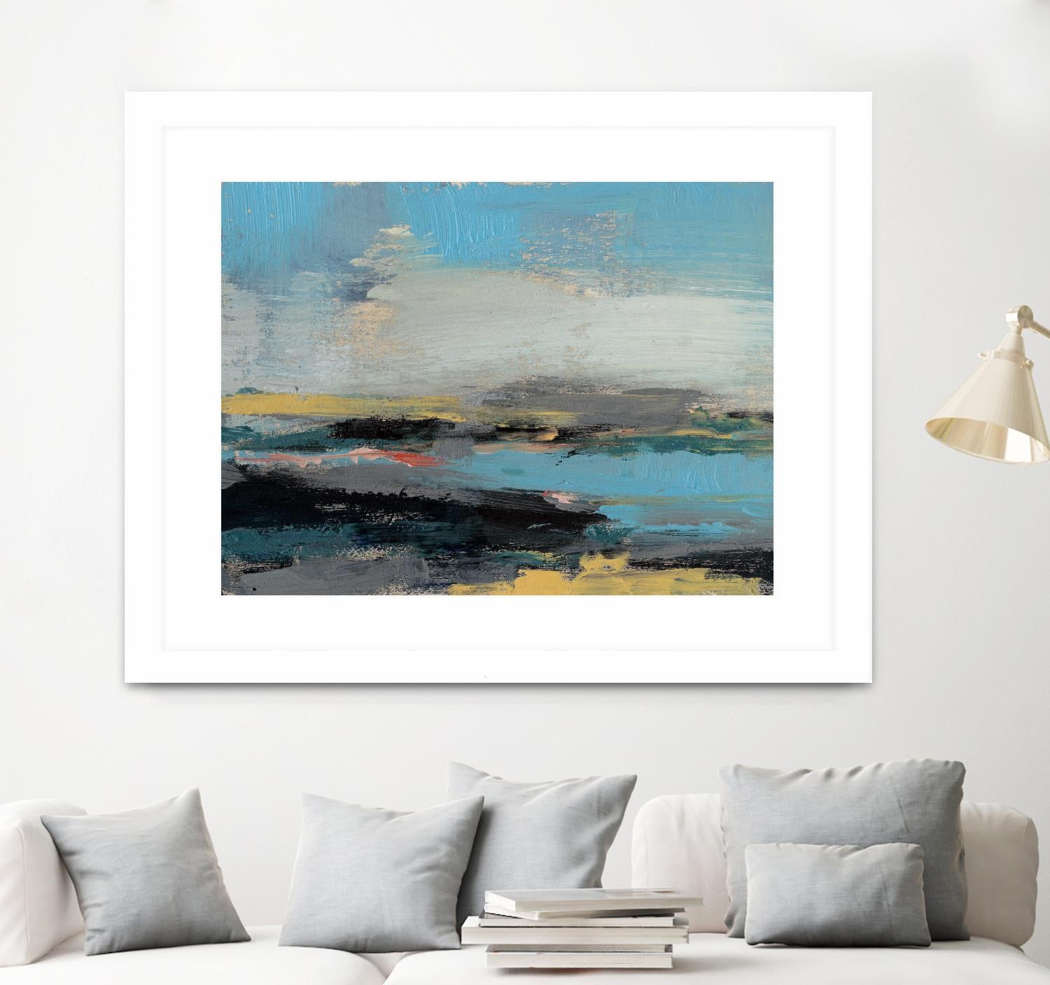 Bold Horizon II by Jennifer Goldberger on GIANT ART - blue abstract