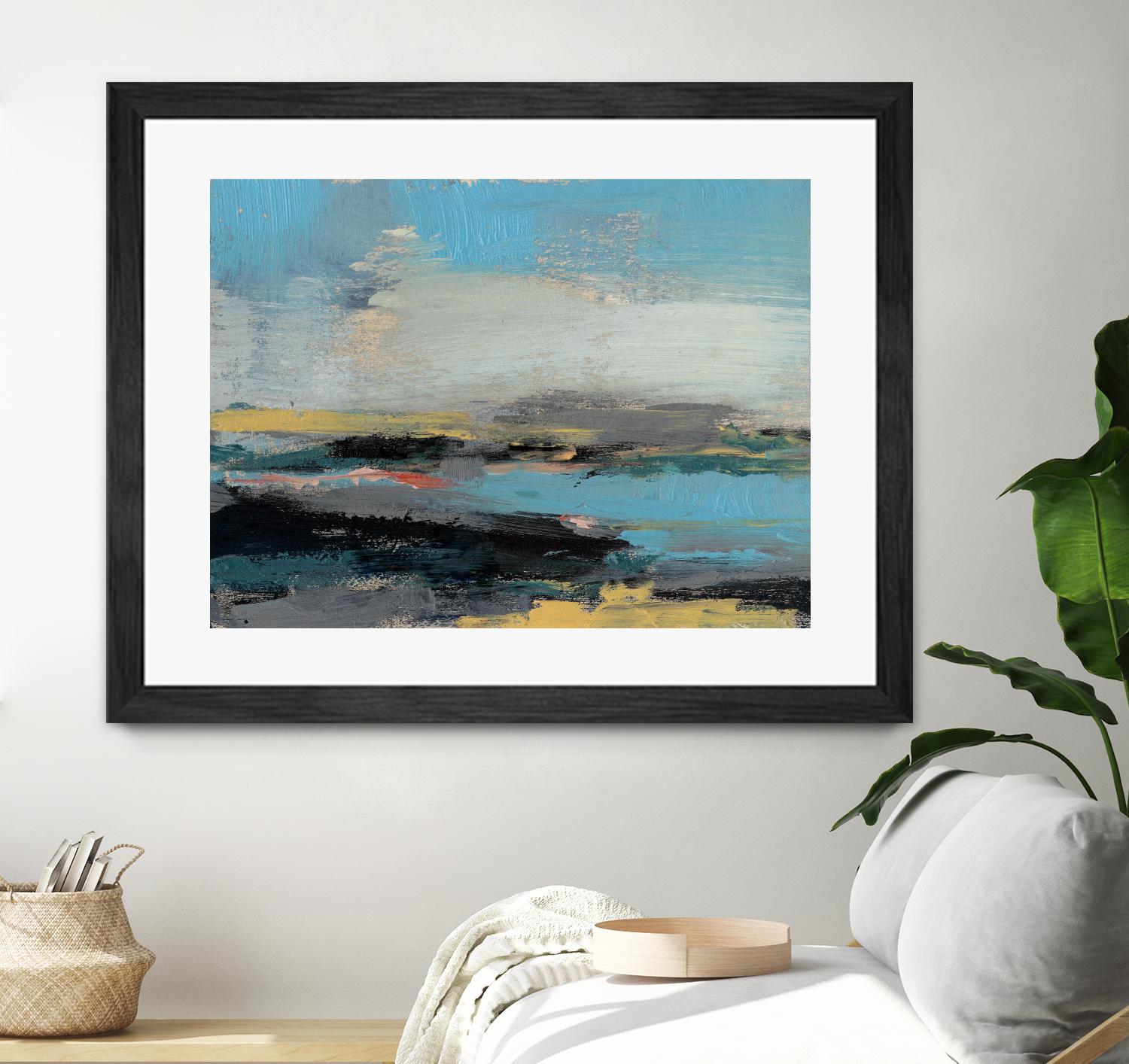 Bold Horizon II by Jennifer Goldberger on GIANT ART - blue abstract