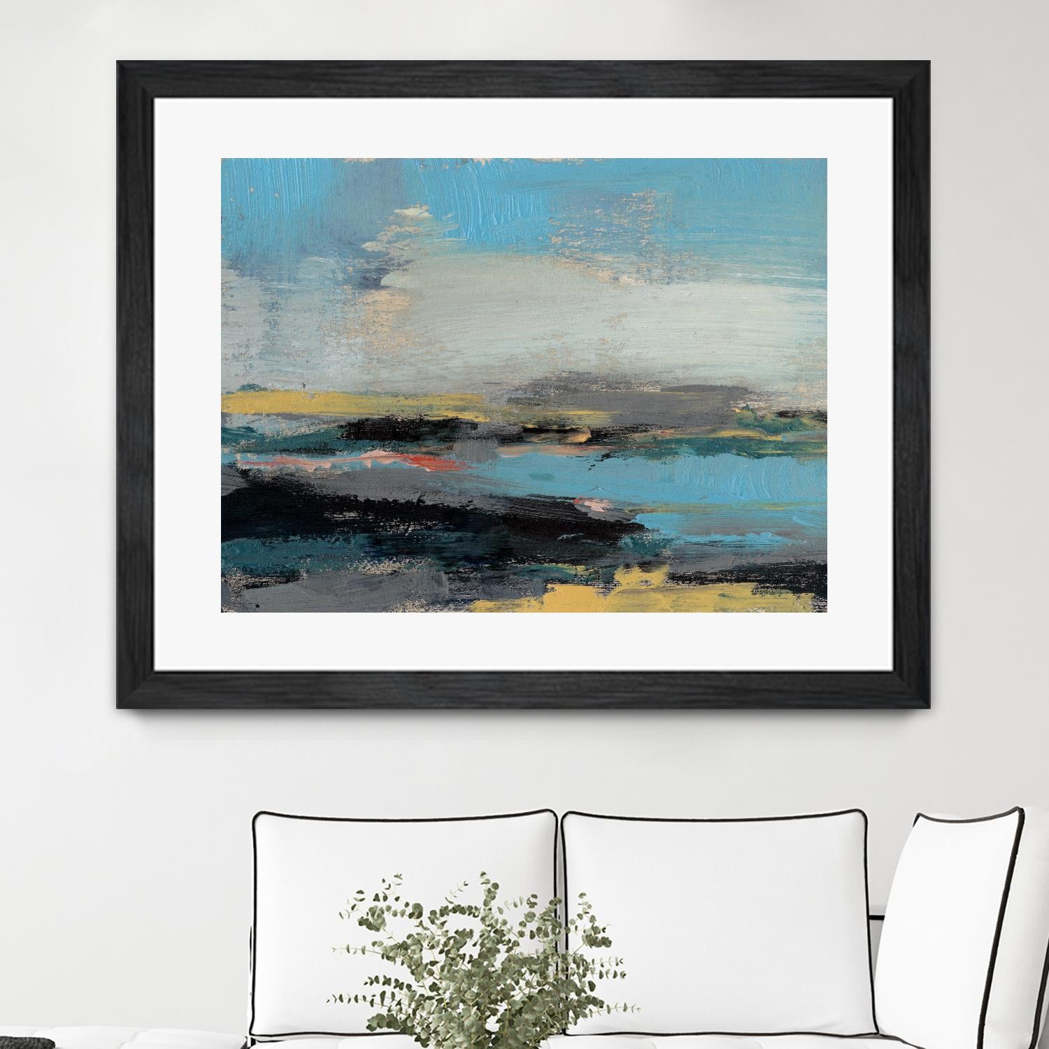 Bold Horizon II by Jennifer Goldberger on GIANT ART - blue abstract