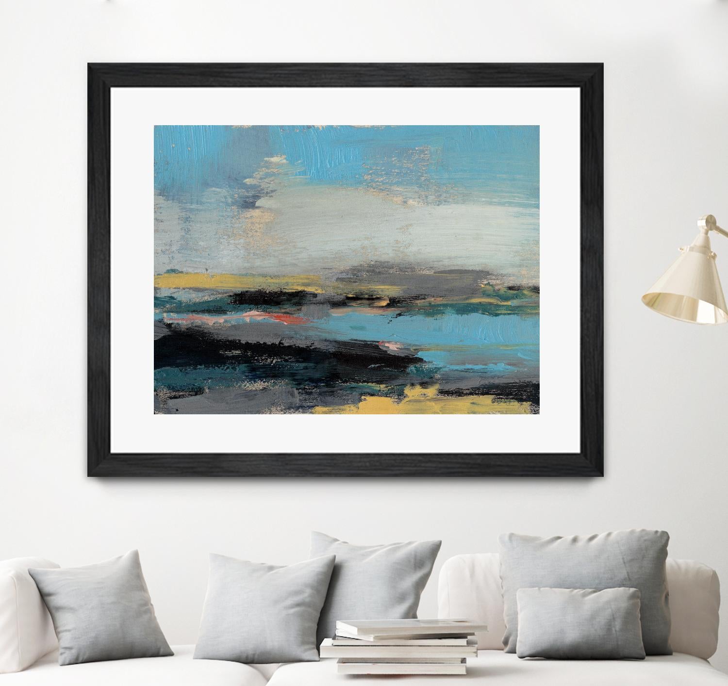 Bold Horizon II by Jennifer Goldberger on GIANT ART - blue abstract