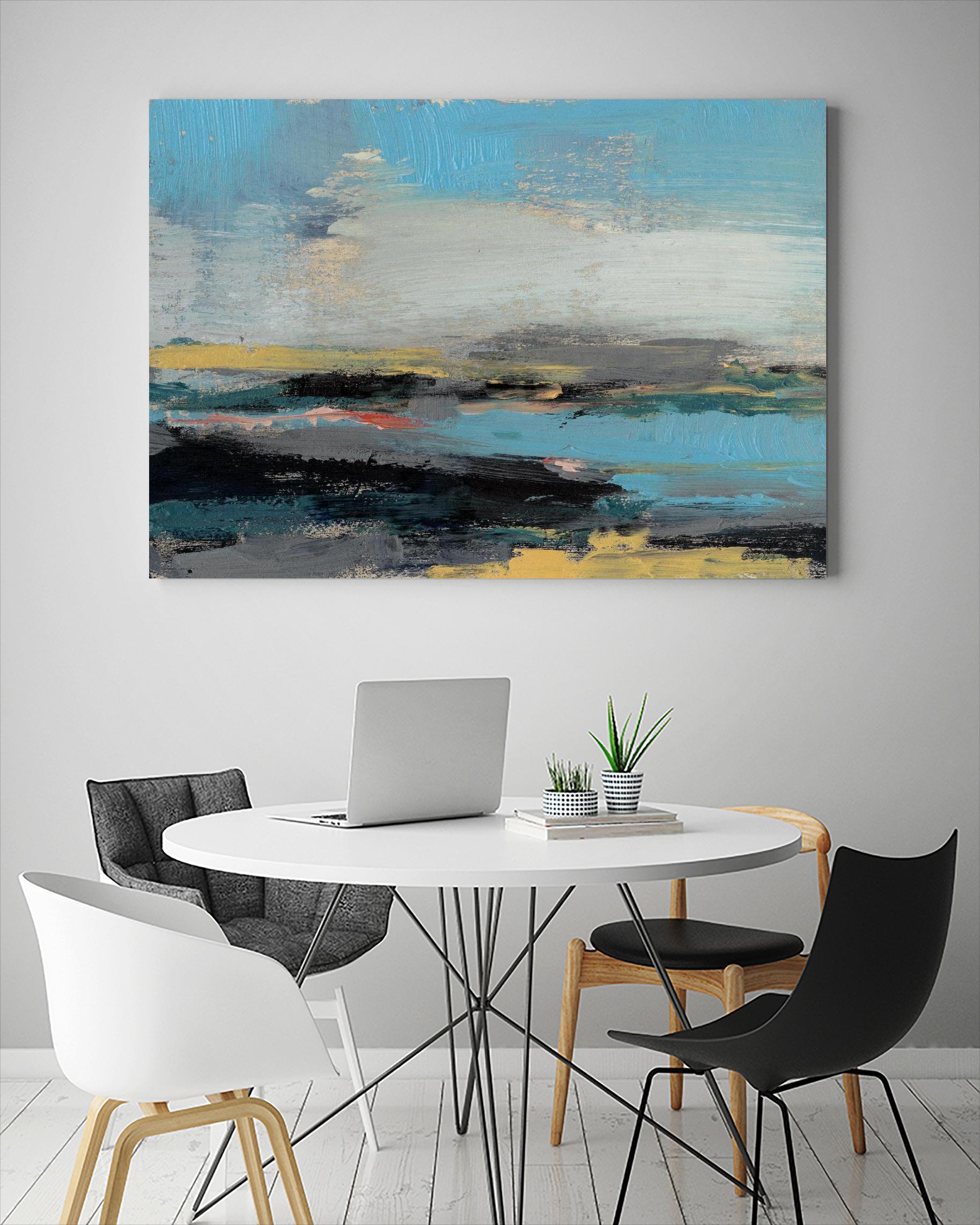 Bold Horizon II by Jennifer Goldberger on GIANT ART - blue abstract