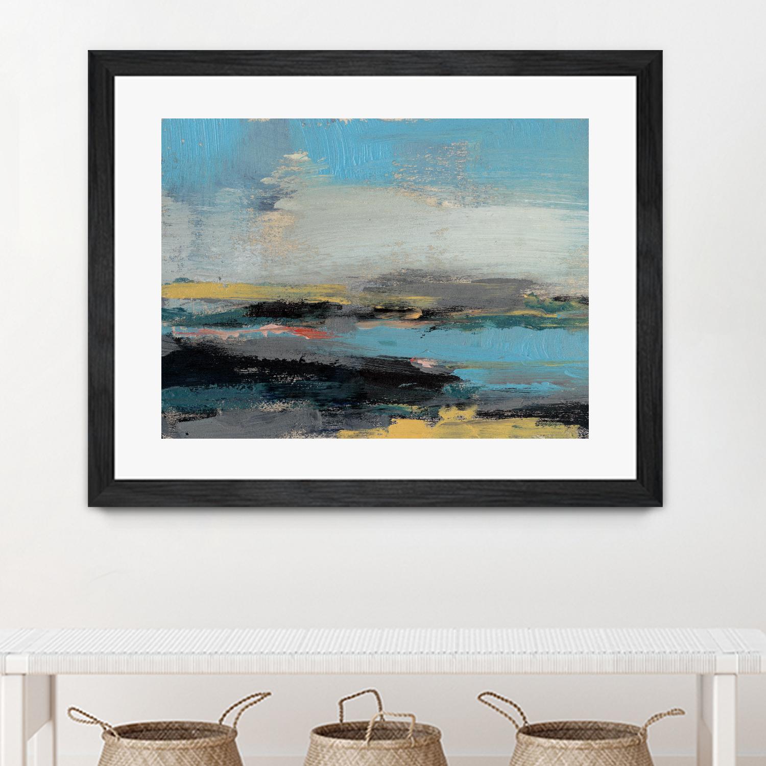 Bold Horizon II by Jennifer Goldberger on GIANT ART - blue abstract