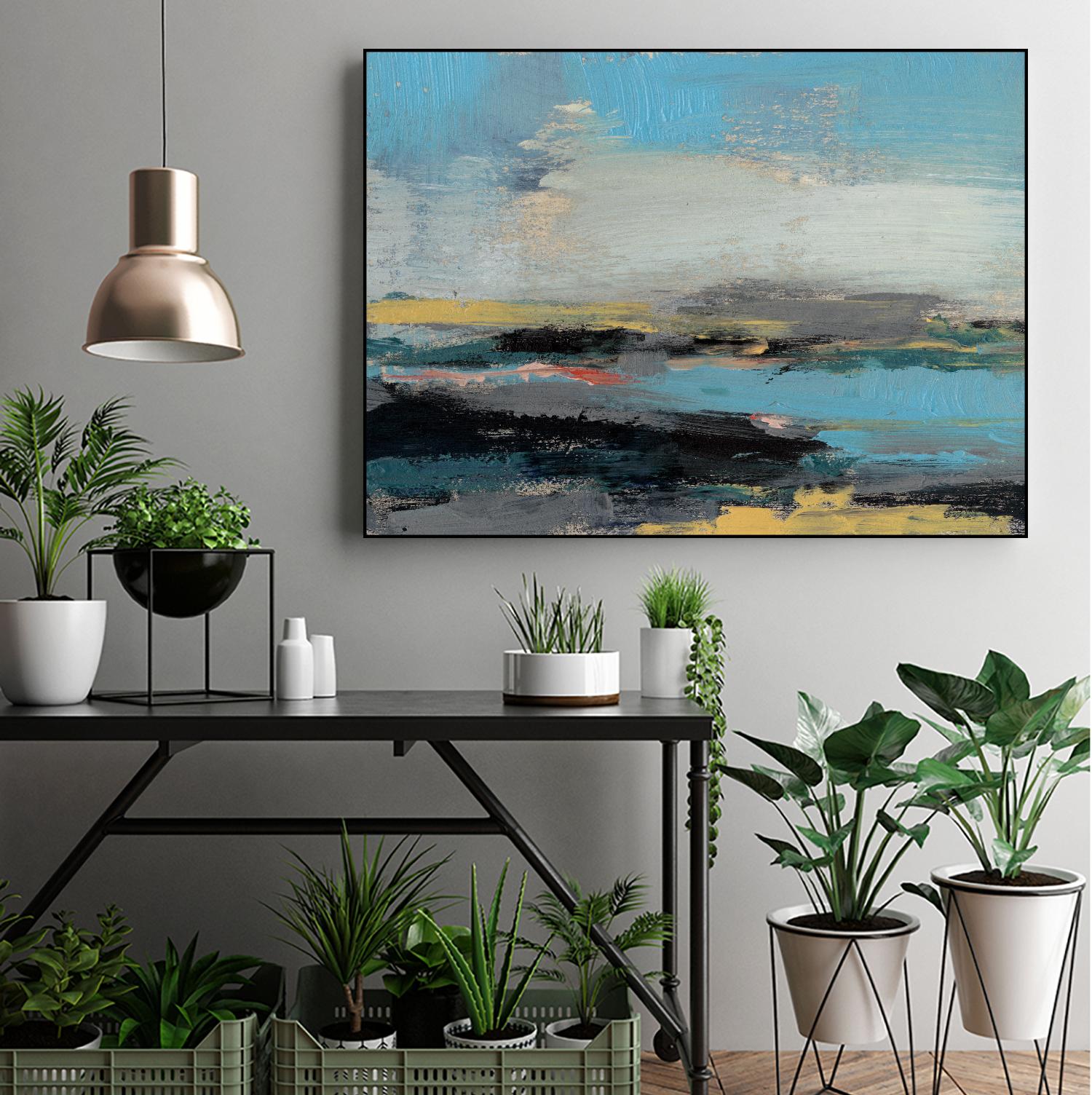 Bold Horizon II by Jennifer Goldberger on GIANT ART - blue abstract