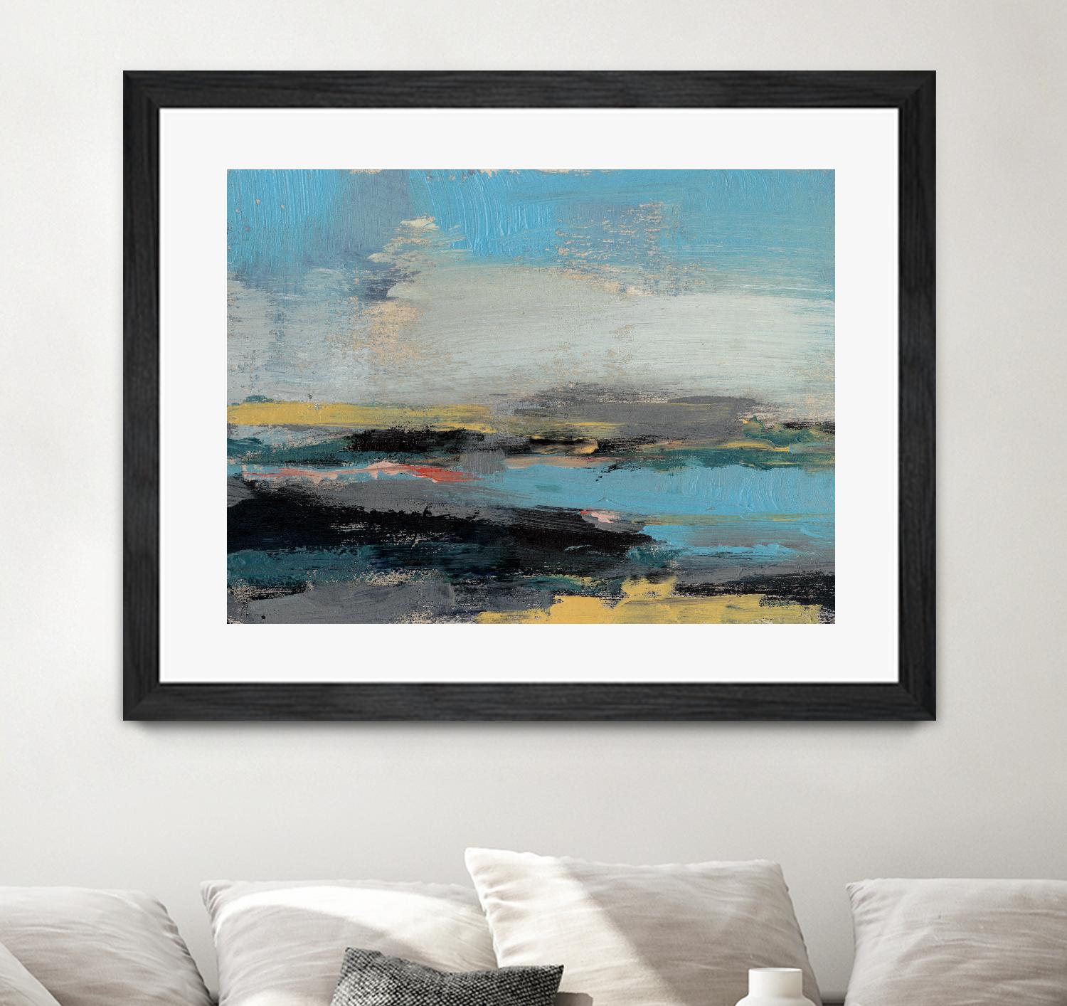 Bold Horizon II by Jennifer Goldberger on GIANT ART - blue abstract