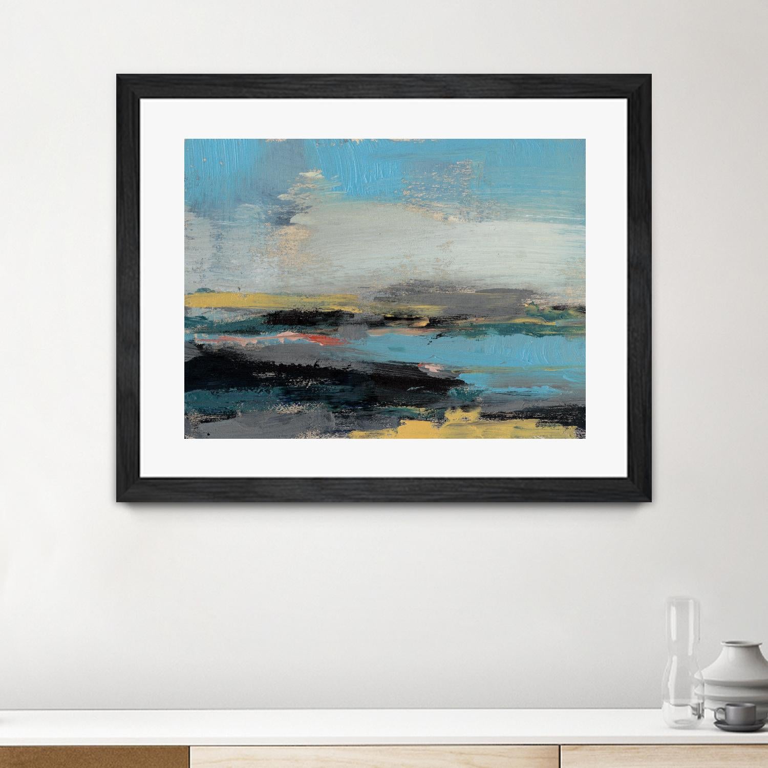Bold Horizon II by Jennifer Goldberger on GIANT ART - blue abstract