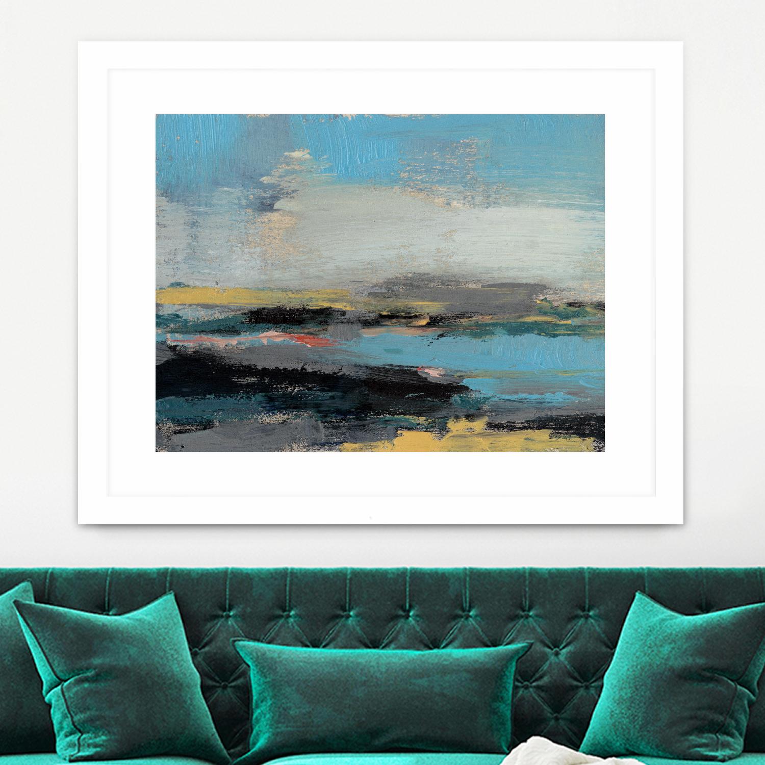 Bold Horizon II by Jennifer Goldberger on GIANT ART - blue abstract