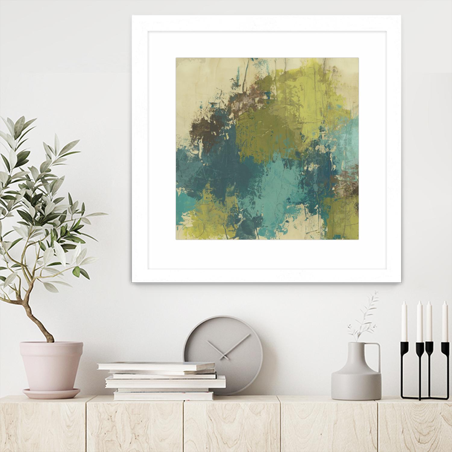 Blue Monday II by June Erica Vess on GIANT ART - green abstract