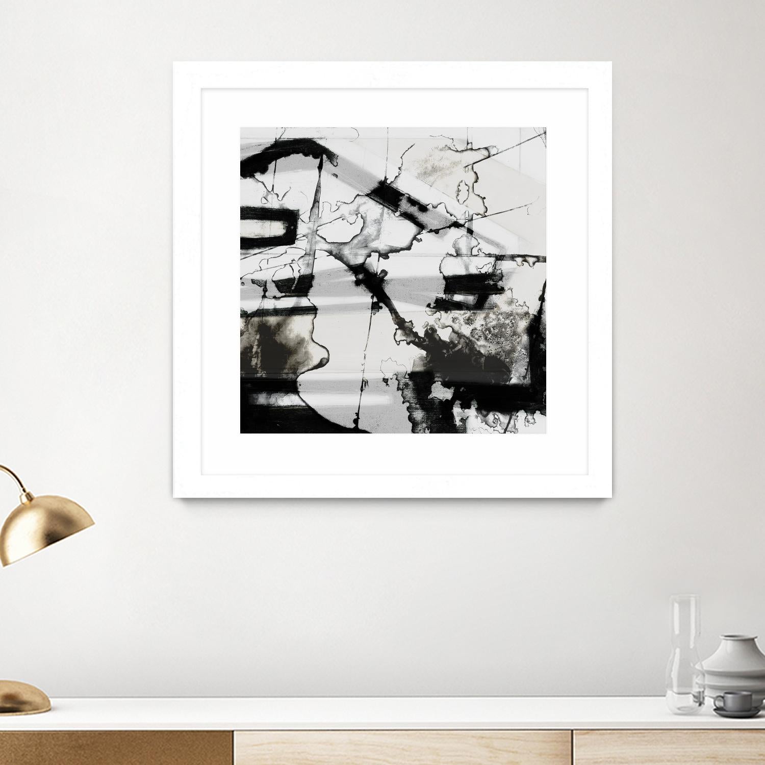 In Motion III by Jennifer Goldberger on GIANT ART - black abstract