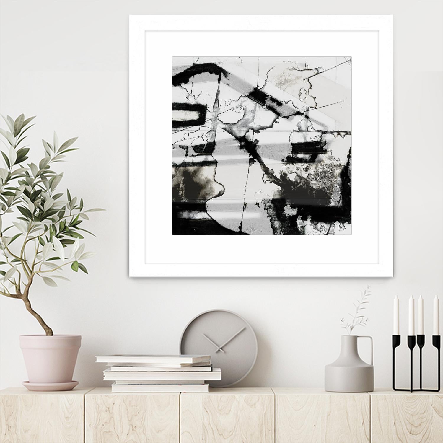 In Motion III by Jennifer Goldberger on GIANT ART - black abstract