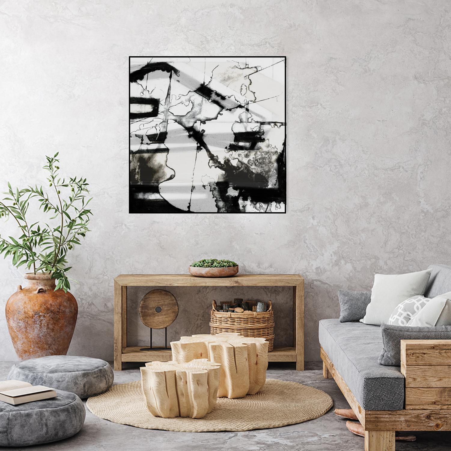 In Motion III by Jennifer Goldberger on GIANT ART - black abstract