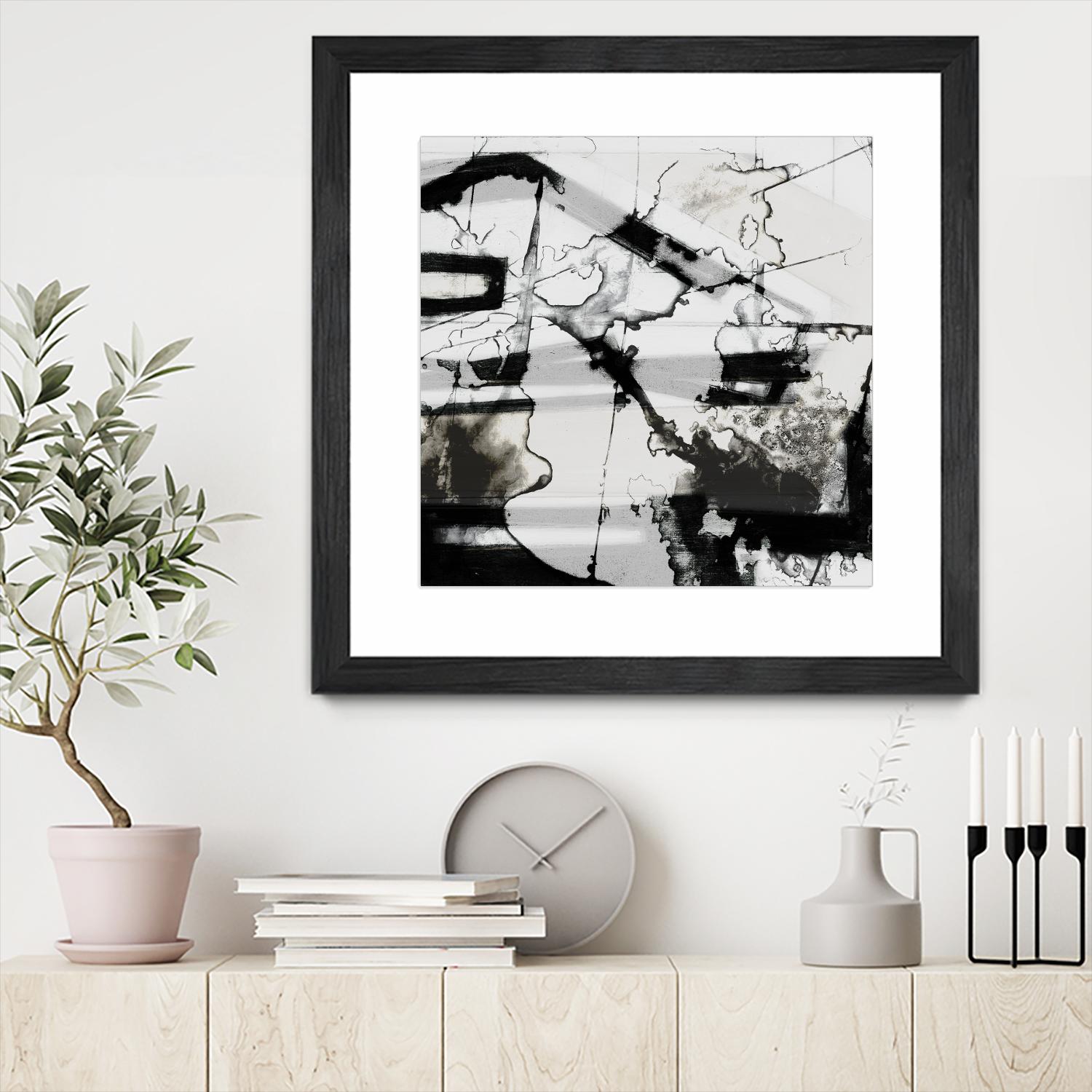 In Motion III by Jennifer Goldberger on GIANT ART - black abstract