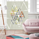 Stamped Triangles II by Jennifer Goldberger on GIANT ART - beige abstract geometrical