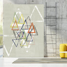 Stamped Triangles II by Jennifer Goldberger on GIANT ART - beige abstract geometrical